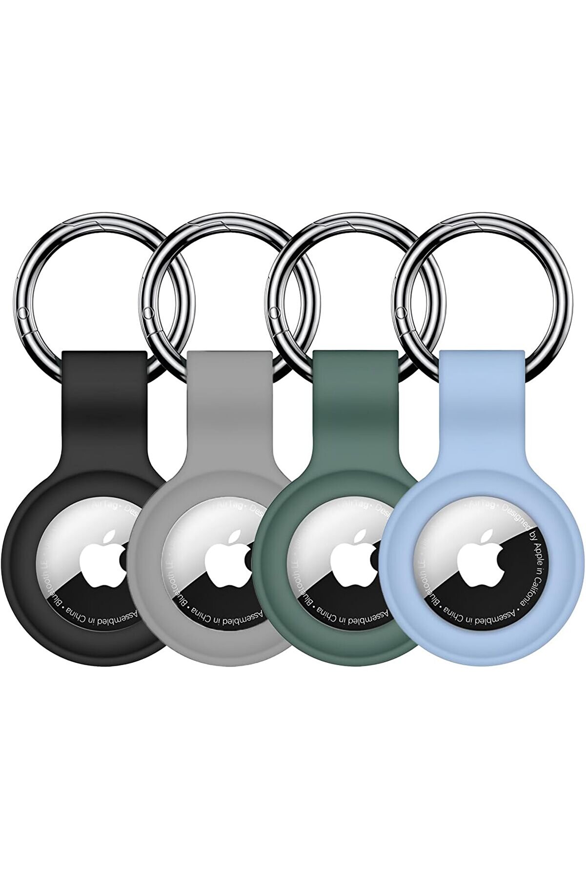 STOREMAX için Bir Pakette 4 ü Bir Arada Kılıf Karabinalı Cihaza Tam Oturan Yumuşak Silikon Anahtarlık (Renkli