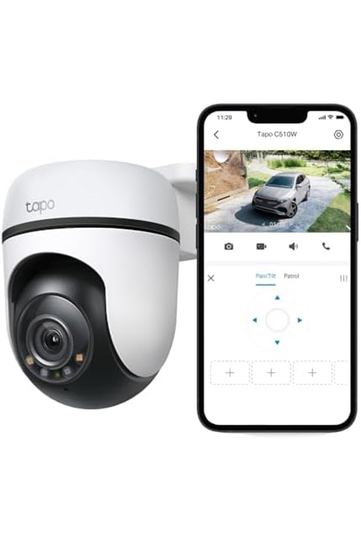 Svngsphereshop Tapo C510W, 2K Dış Mekan Wi̇-Fi̇ Güvenli̇k Kamerası, Hareket Tespi̇t/Taki̇bi̇, 360°, Ip65 S