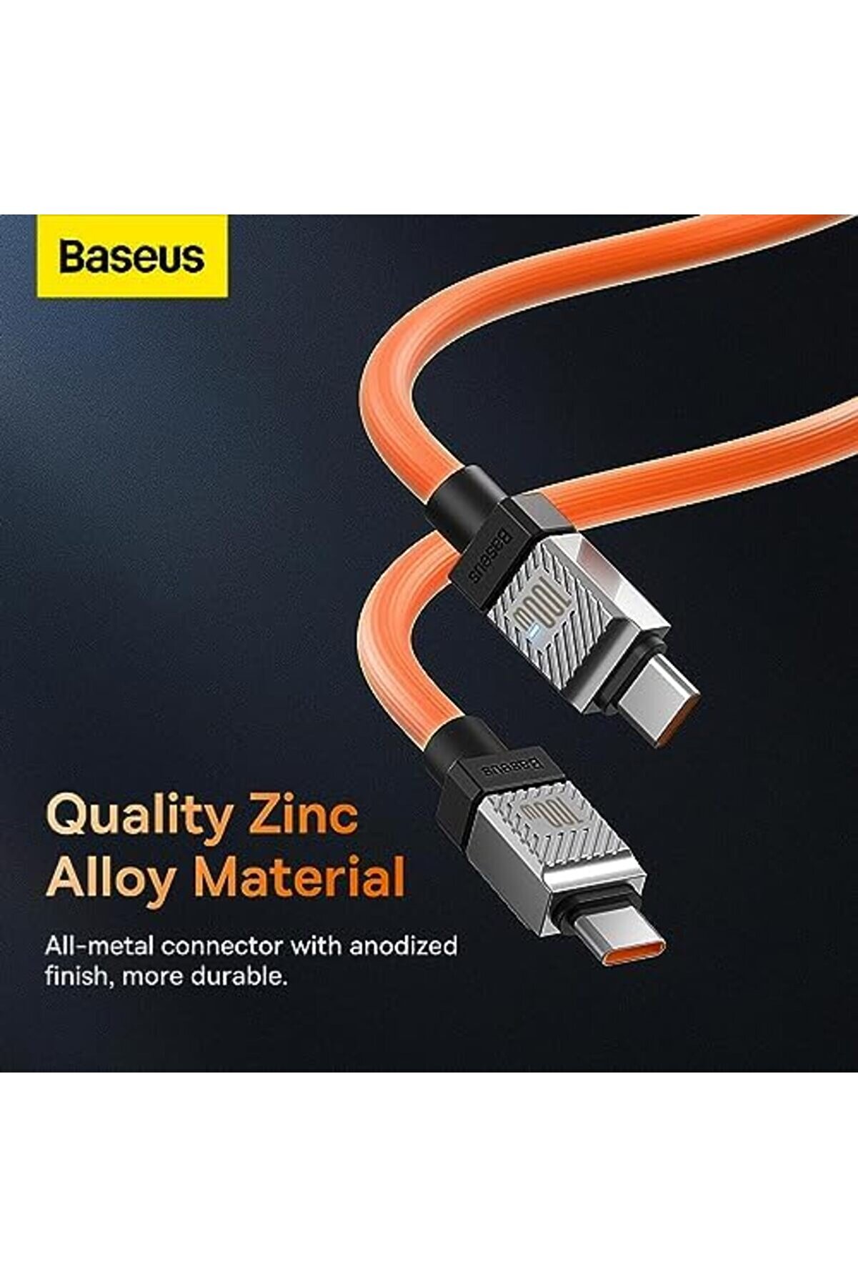 Seri̇si̇ Hızlı Şarj Kablosu Type-C To Type-C 100W, 1M, Turuncu 1014773