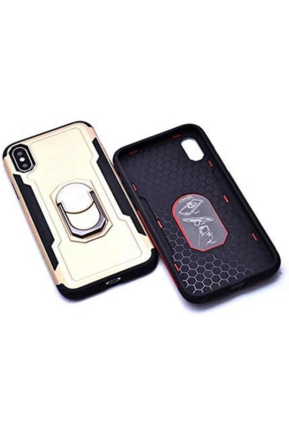 X/Xs Uyumlu Darbeye Karşı Dayanıklı Yüzüklü Tank Kılıf (Si̇yah, X/Xs) 1014773