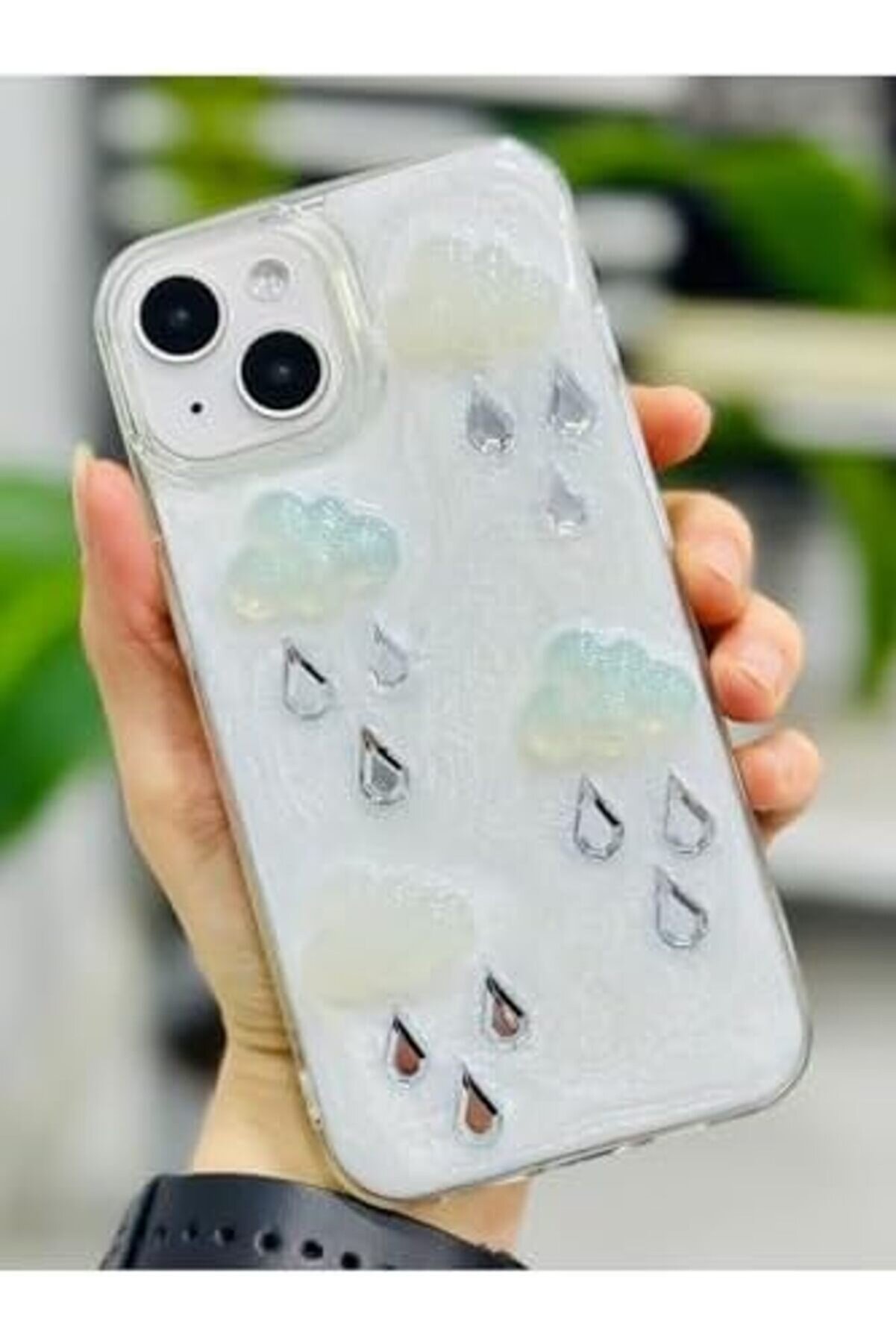 Aksesuar 14 - 15 İle Uyumlu Epoksi̇ Bulut Tasarımlı Oyuncaklı Si̇li̇kon Kılıf 1014773