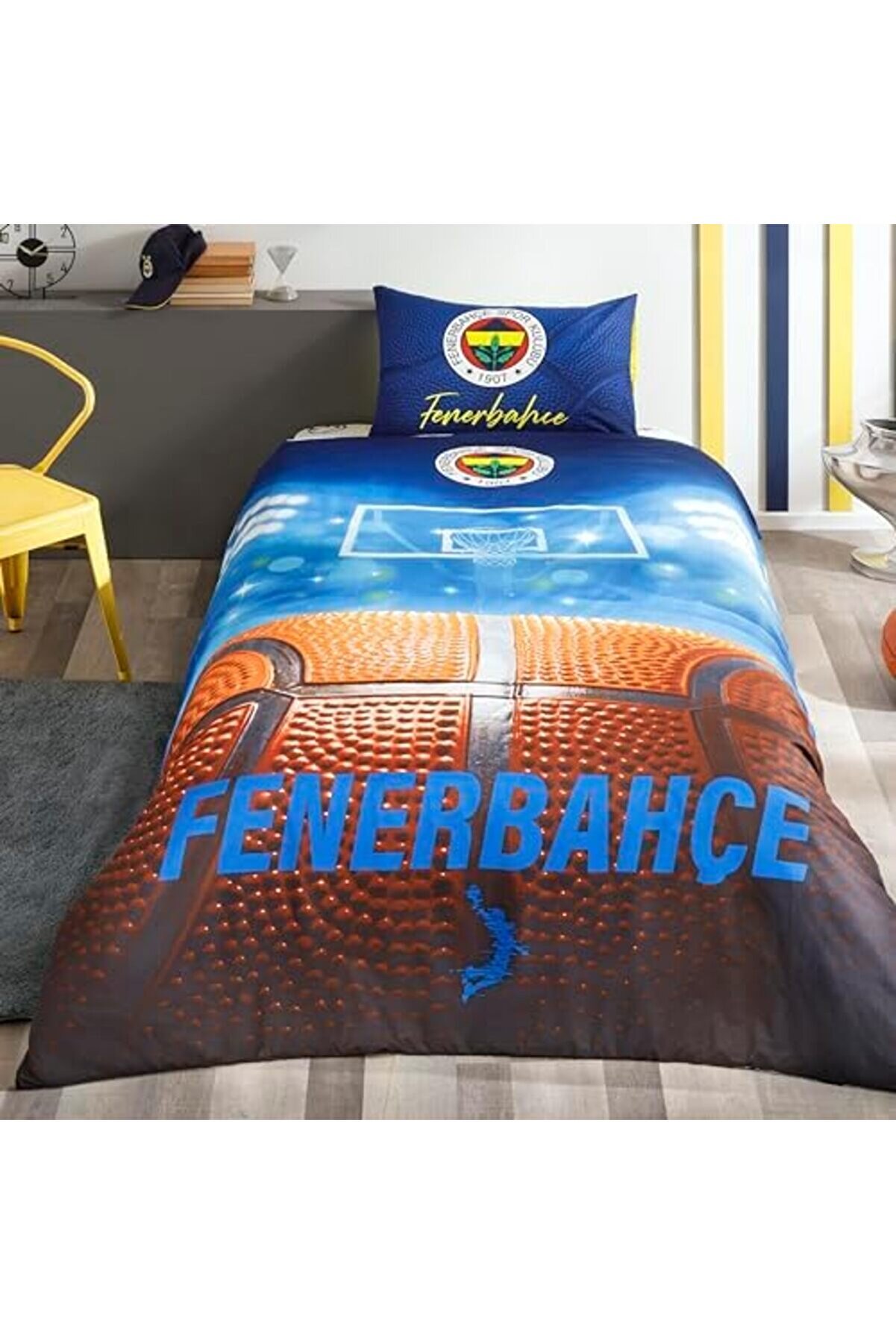 Li̇sanslı Basketbol Nevresi̇m Takımı Çok Renkli̇ Tek Ki̇şi̇li̇k 1014773