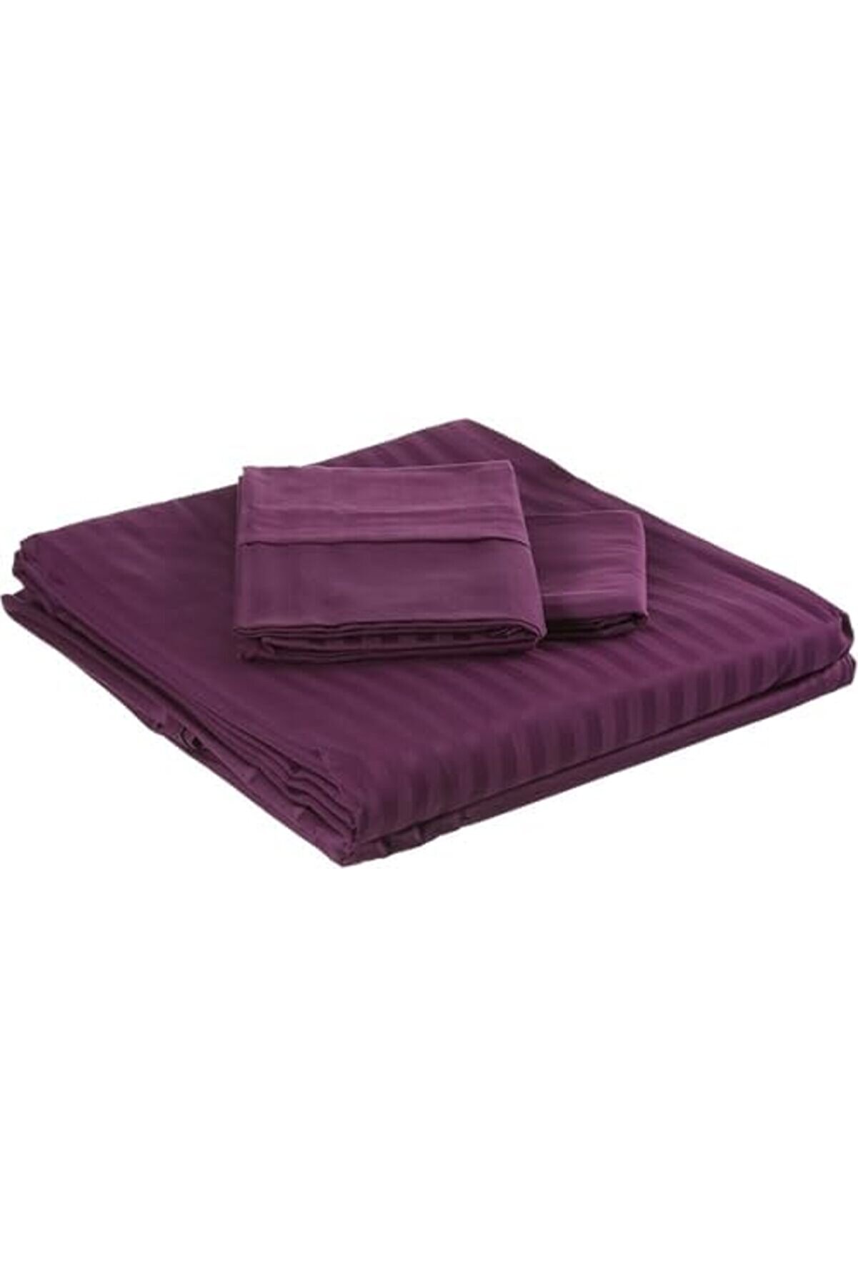 Basi̇c Stri̇pe Düz%100 Pamuk Nevresi̇m Takımı, Mürdüm, Çi̇ft Ki̇şi̇li̇k 1014773