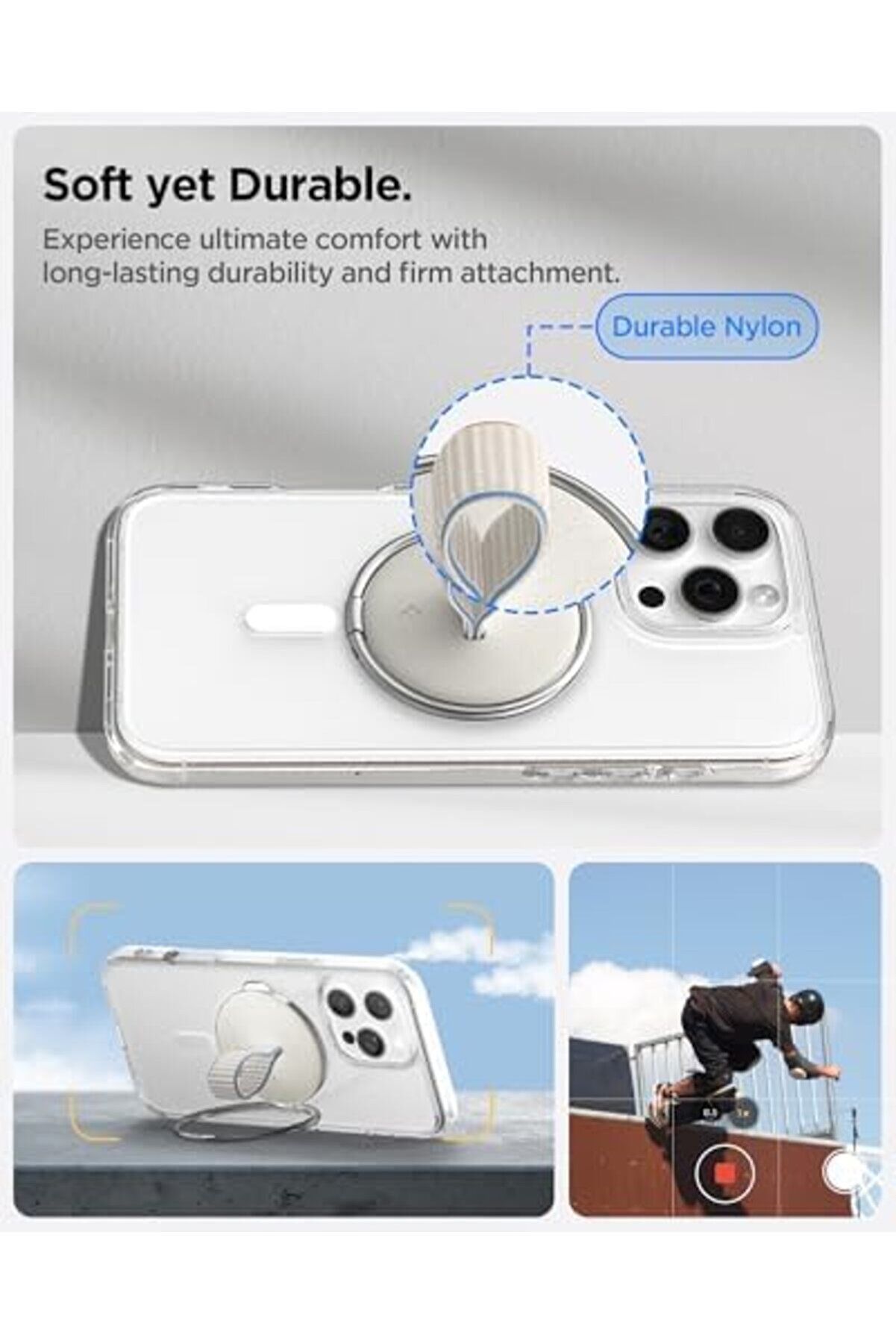 Mrtshoppng Magfi̇t O-Mag İphone İçi̇n Manyeti̇k Telefon Tutucu Magsafe Özelli̇kli̇ Ri̇ng Dune Bei̇ge Om104