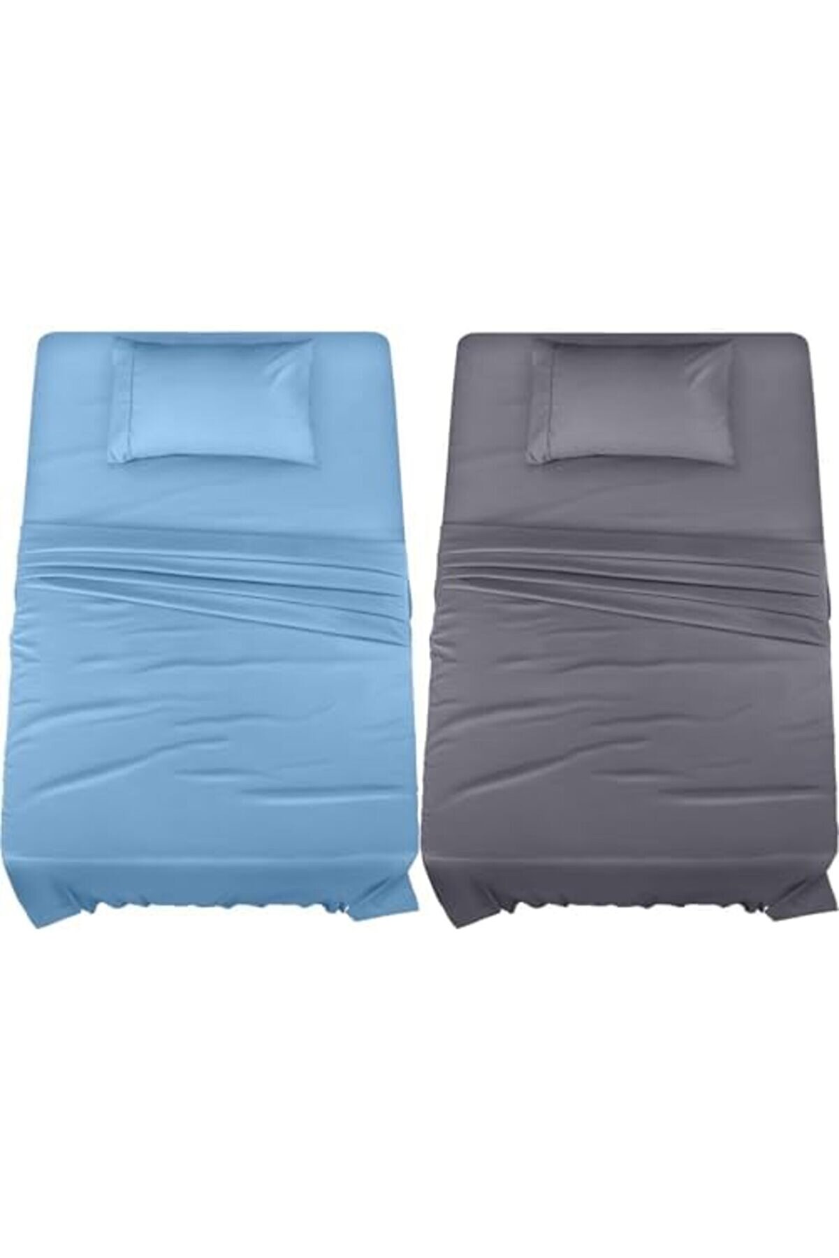 2 Adet Tek Ki̇şi̇li̇k &Ccedil;arşaf Ve Yastık Kılıfı Seti̇ Nevresi̇m Takımı (Karışık Renk) 1014773