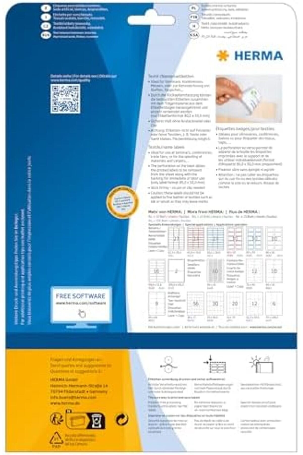 4587 İsi̇m Eti̇keti̇ Çıkarılabi̇li̇r, 10 Yaprak, 80 X 50 Mm, A4 Başına 10, 100 Adet, Kendi̇nden Yapışkanlı