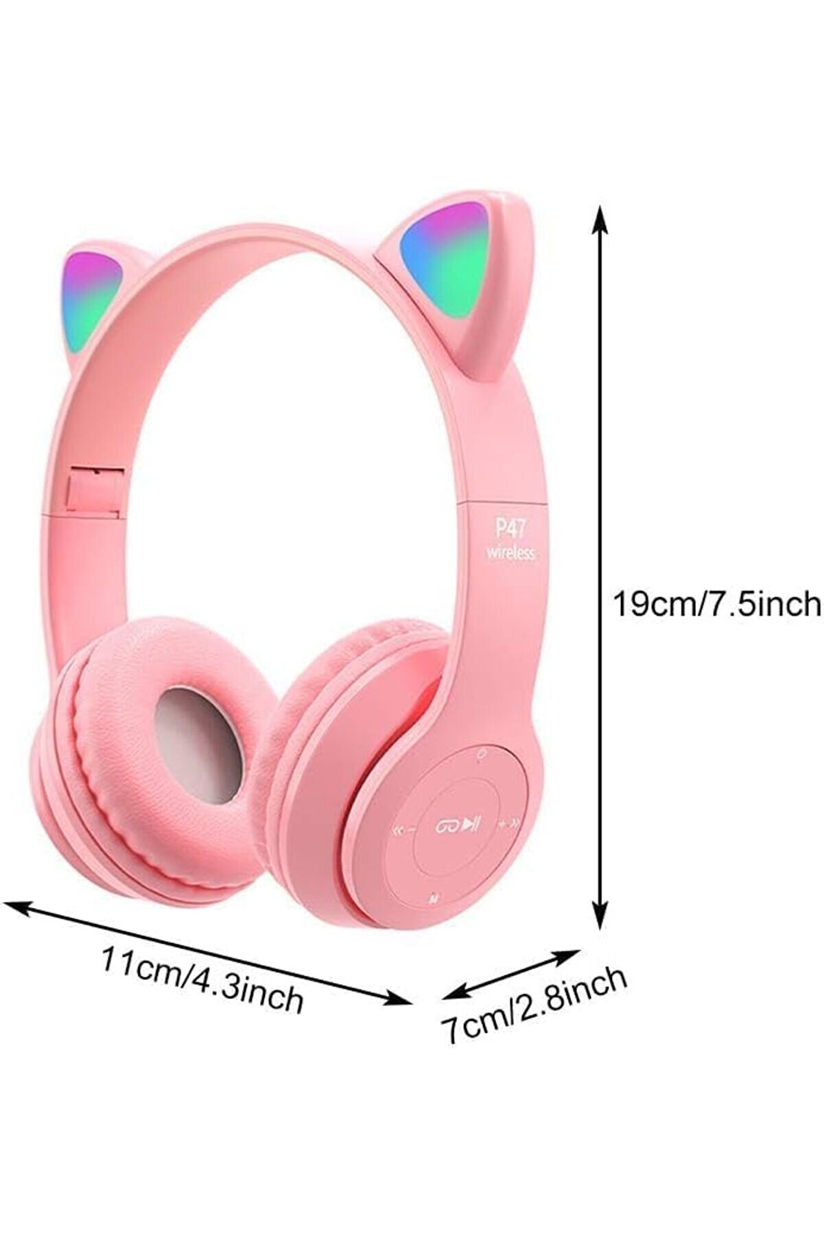 P47 Kulaklık, Mp3 Çalar Ve Sd Kart Destekli̇, Mi̇krofonlu, Katlanabi̇li̇r, 10 Saat Pi̇l Ömrü, Pembe 1014