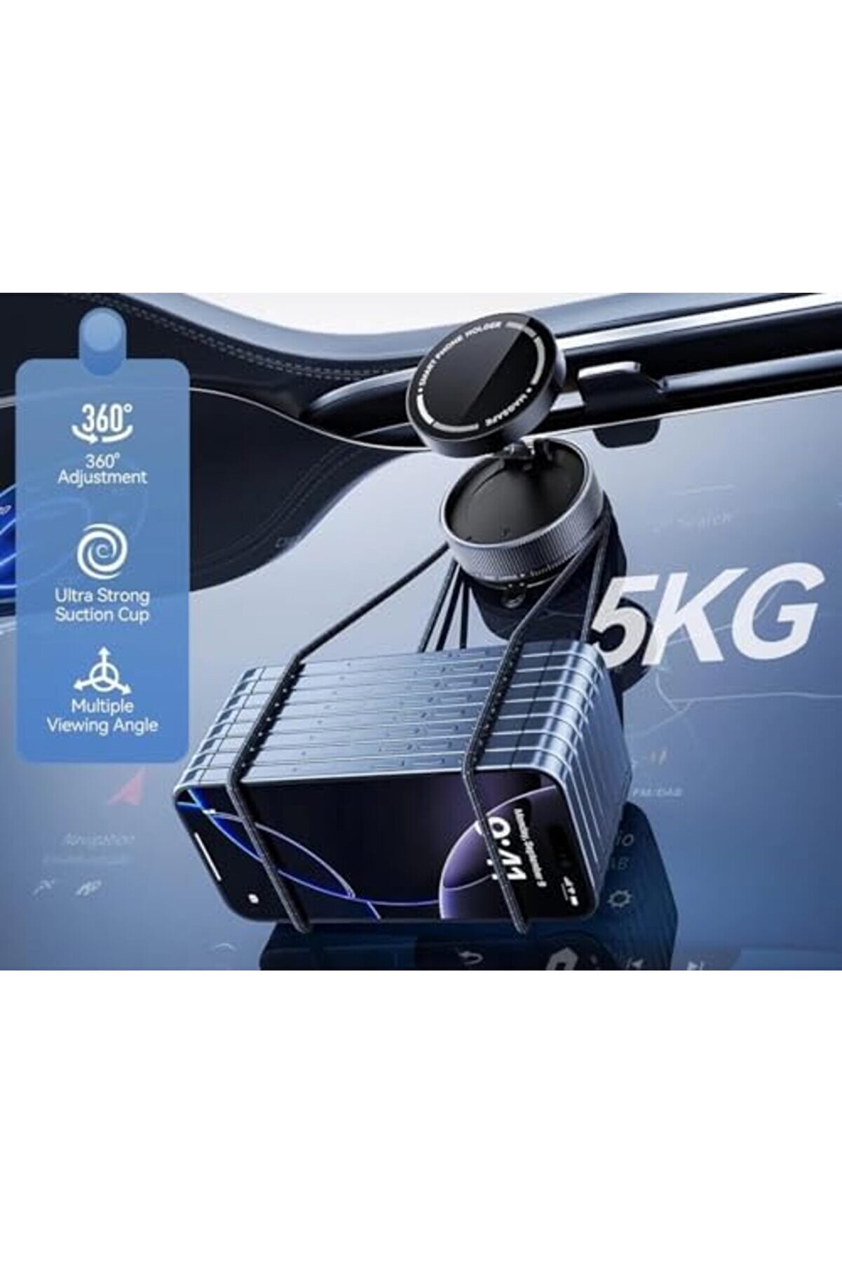 K10A Katlanabi̇li̇r 360 Derece Her Y&ouml;ne D&ouml;nebi̇li̇r Vacum Magneti̇c Ara&ccedil; Tutucu Telefon Standı Ki̇li̇tli̇ Va