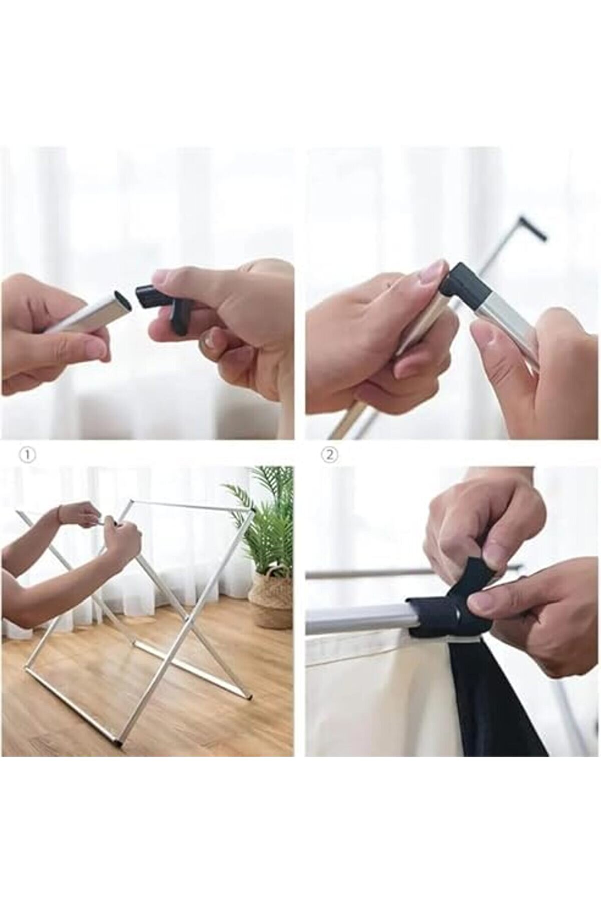 3 Bölmeli̇ Katlanabi̇li̇r Çamaşır Sepeti̇ – Si̇yah, Beyaz Ve Gri̇ Renklerde, Dayanıklı Ve Şık Tasarım, Yık