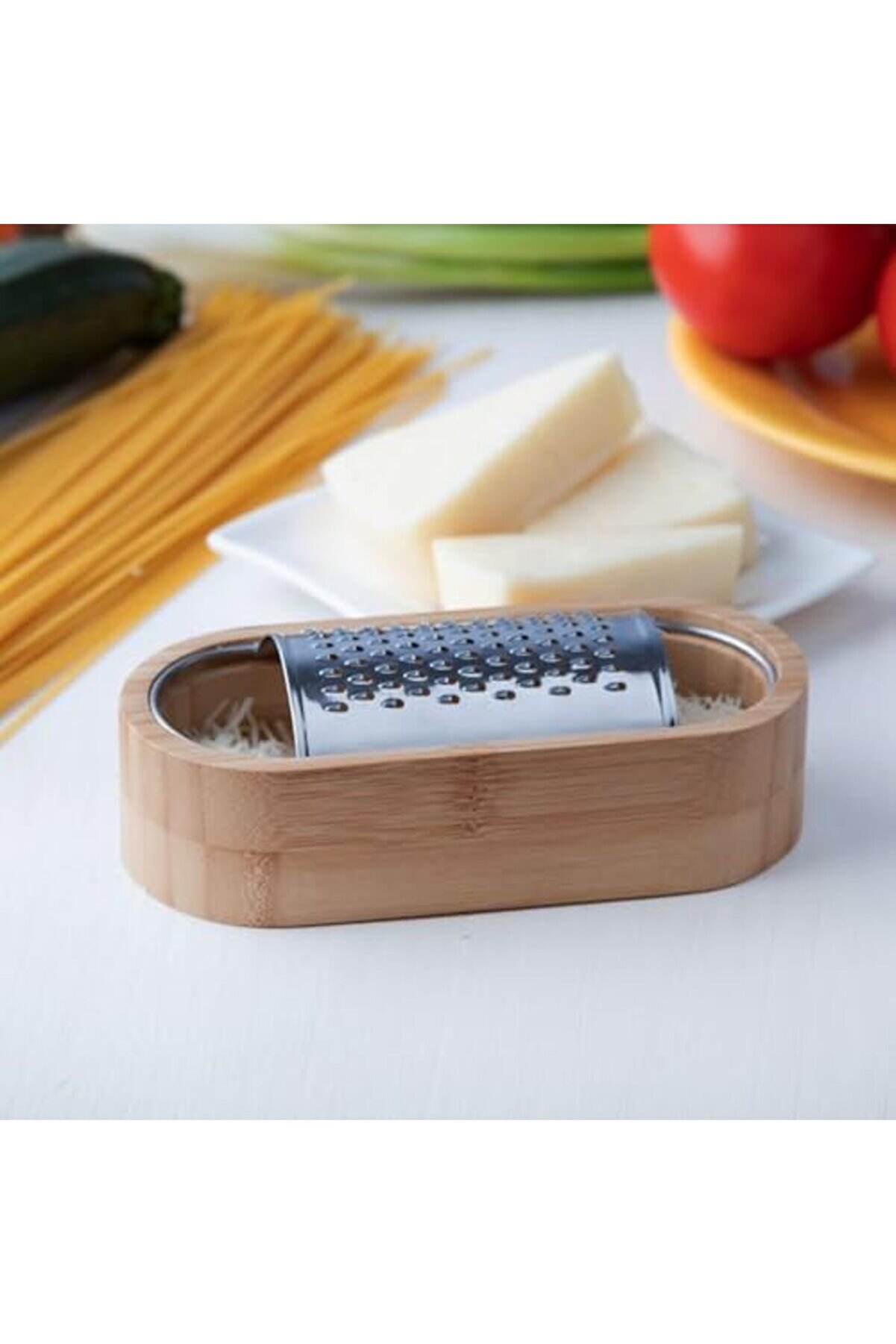 Mrtshoppng Bambu Sarımsak, Peyni̇r Rendesi̇ Ve Saklama Kavanozu, Paslanmaz Çeli̇k Ve Bambu Malzemeden Ü