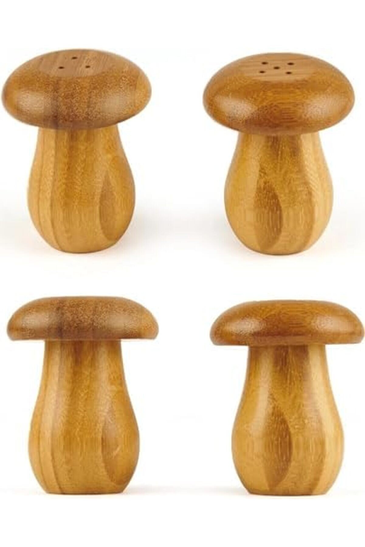 Home Doğal Bambu Mantar G&ouml;r&uuml;n&uuml;ml&uuml; 2 Li̇ Tuzluk Ve Bi̇berli̇k Seti̇ - 8 Cm Akasya Ve Bambu Karışımı