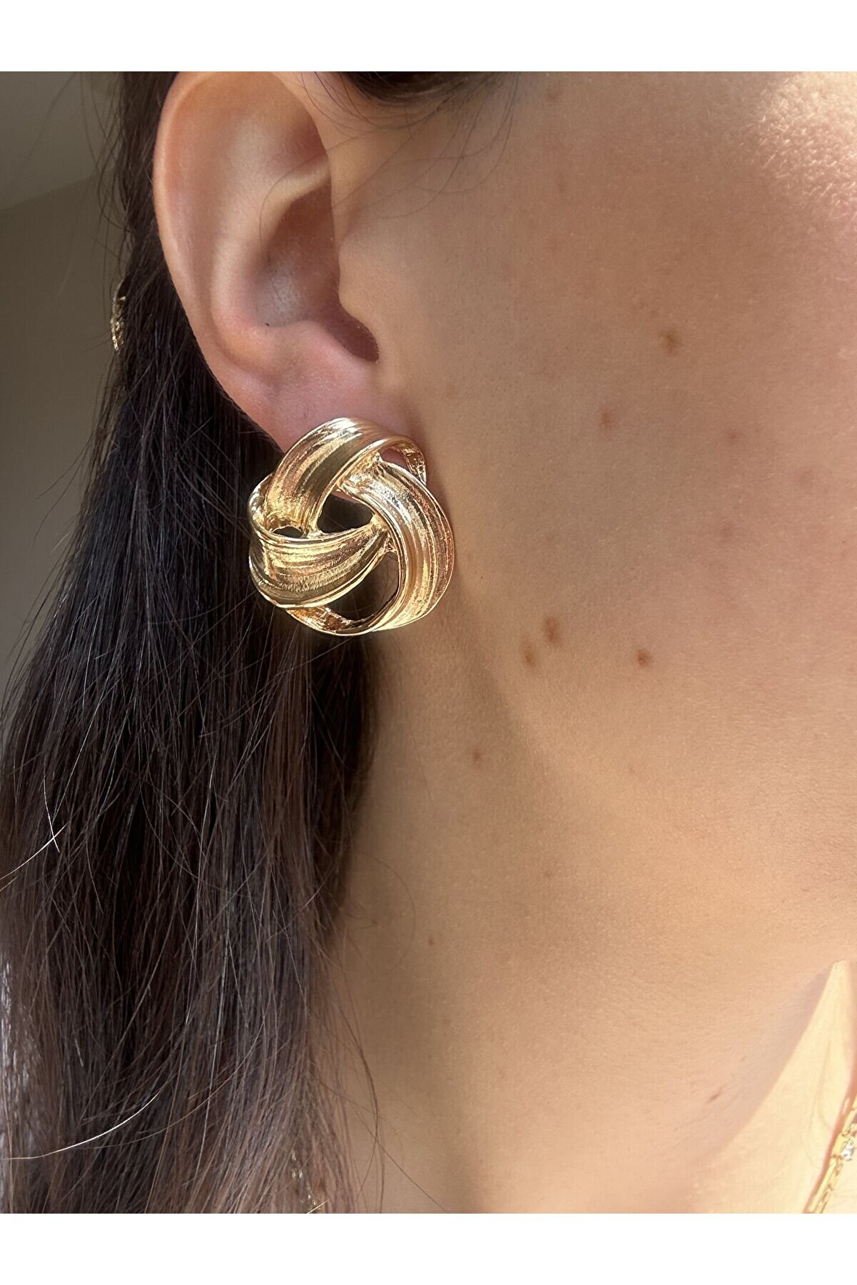 Ateli̇er Emi̇ne Geometri̇k Tasarım Gold Küpe