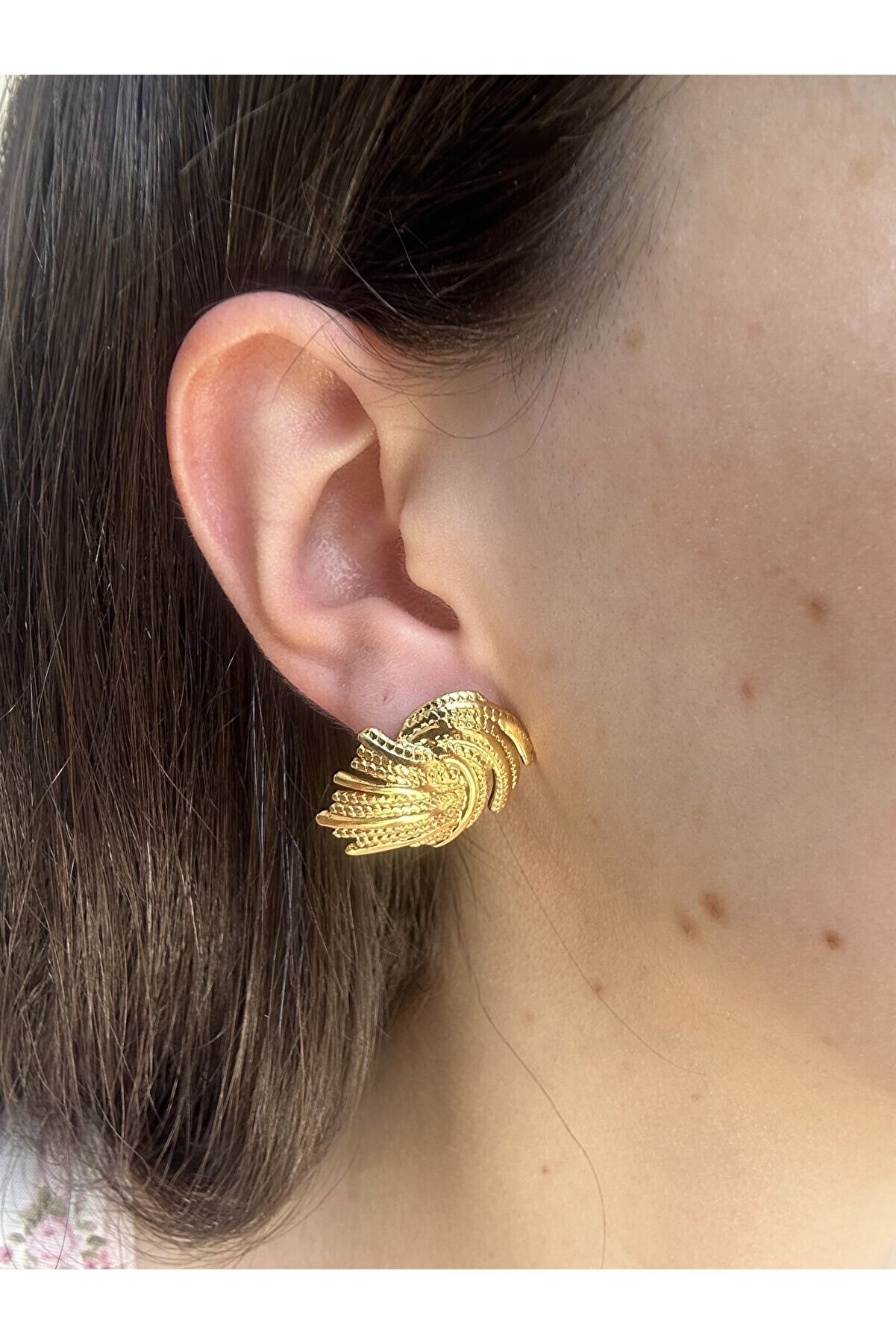 Ateli̇er Emi̇ne Vi̇ntage Tasarım Gold Küpe