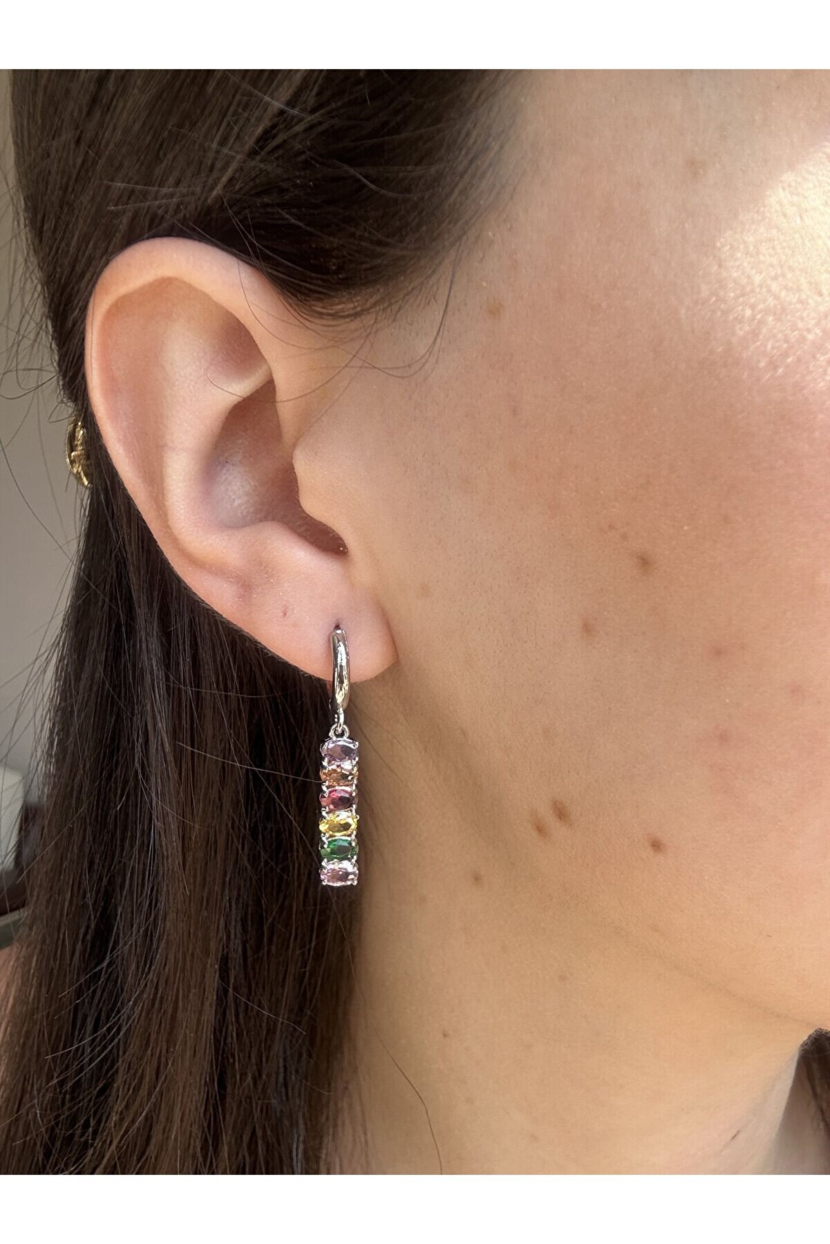 Ateli̇er Emi̇ne Renkli̇ Zi̇rkon Charm Küpe