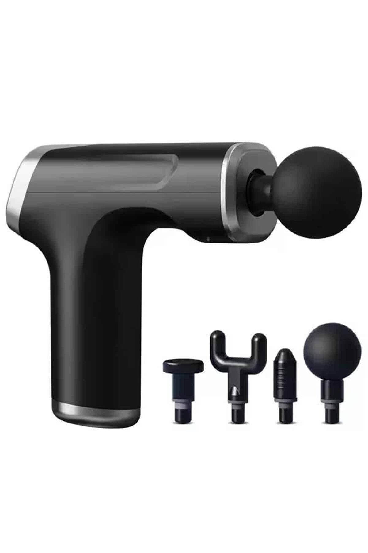 Şarjlı Masaj Tabancası 4 Başlıklı Mi̇ni̇ Masaj Tabancası Ve Masaj Ai̇