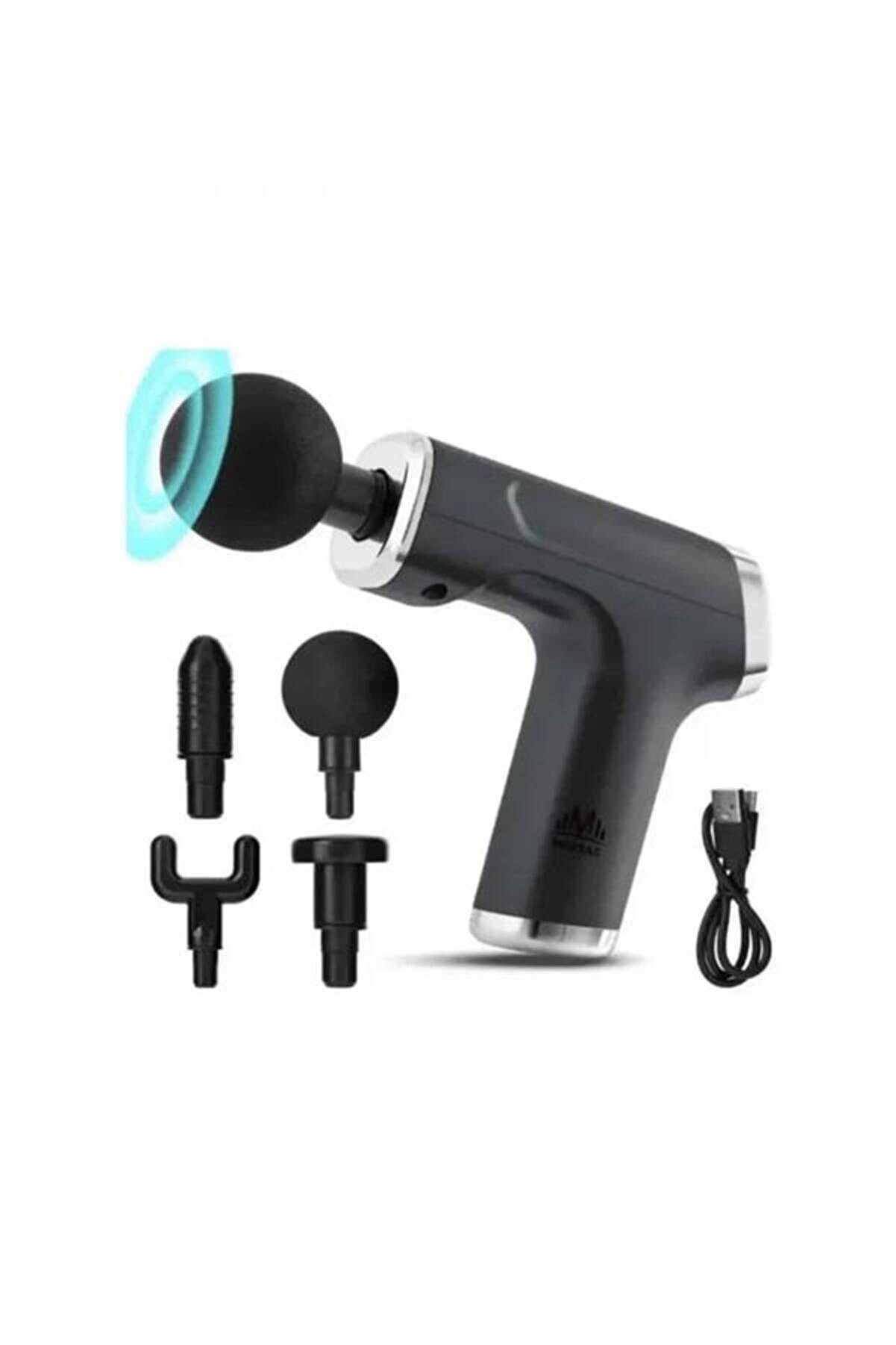 Toptan Bulurum Profesyonel Masaj Tabancası Sporcu Masaj Ai 4 Başlıklı Şarjlı Titreşimli