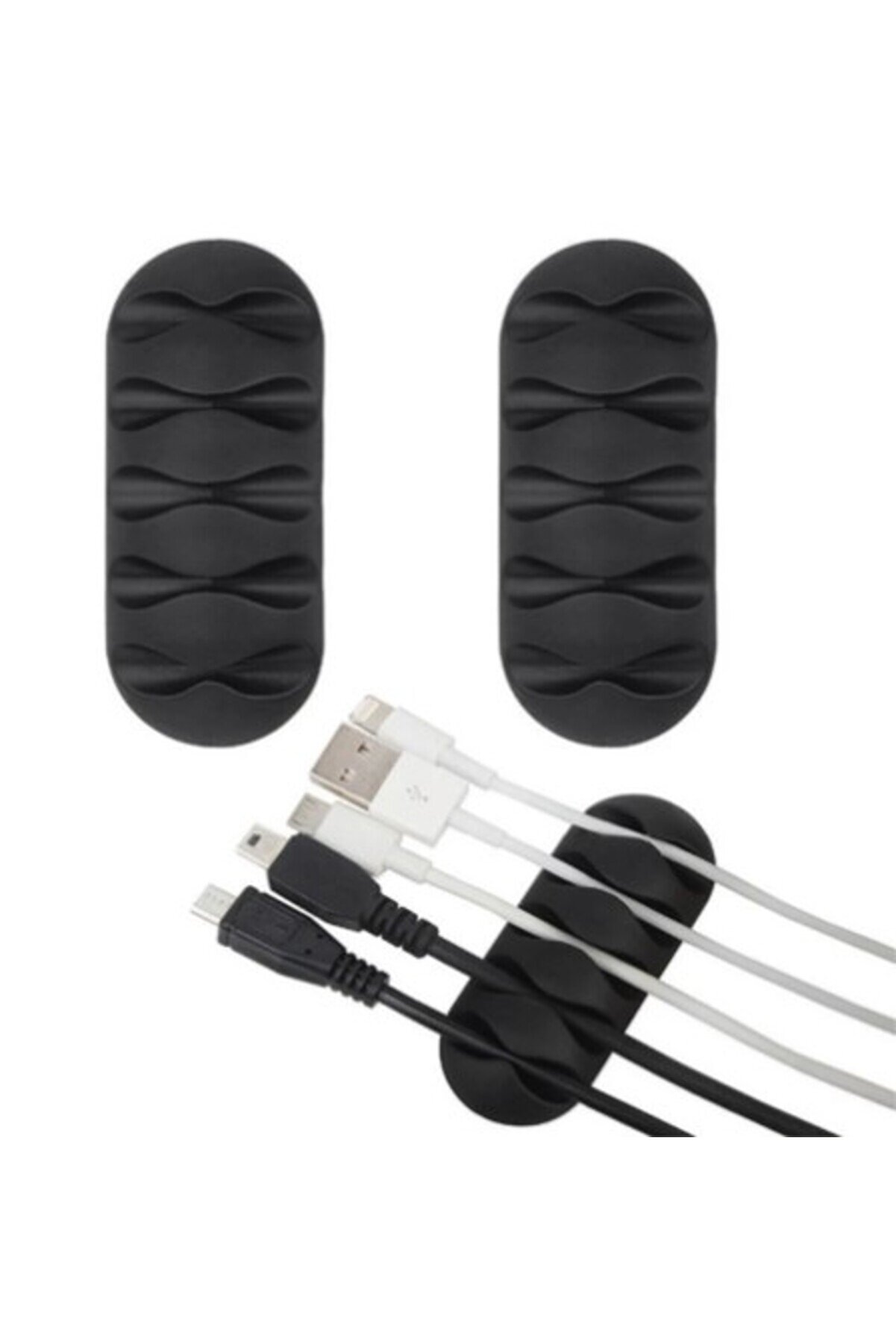 Toptan Bulurum Kablo Tutucu 5 Kanallı 3lü Siyah