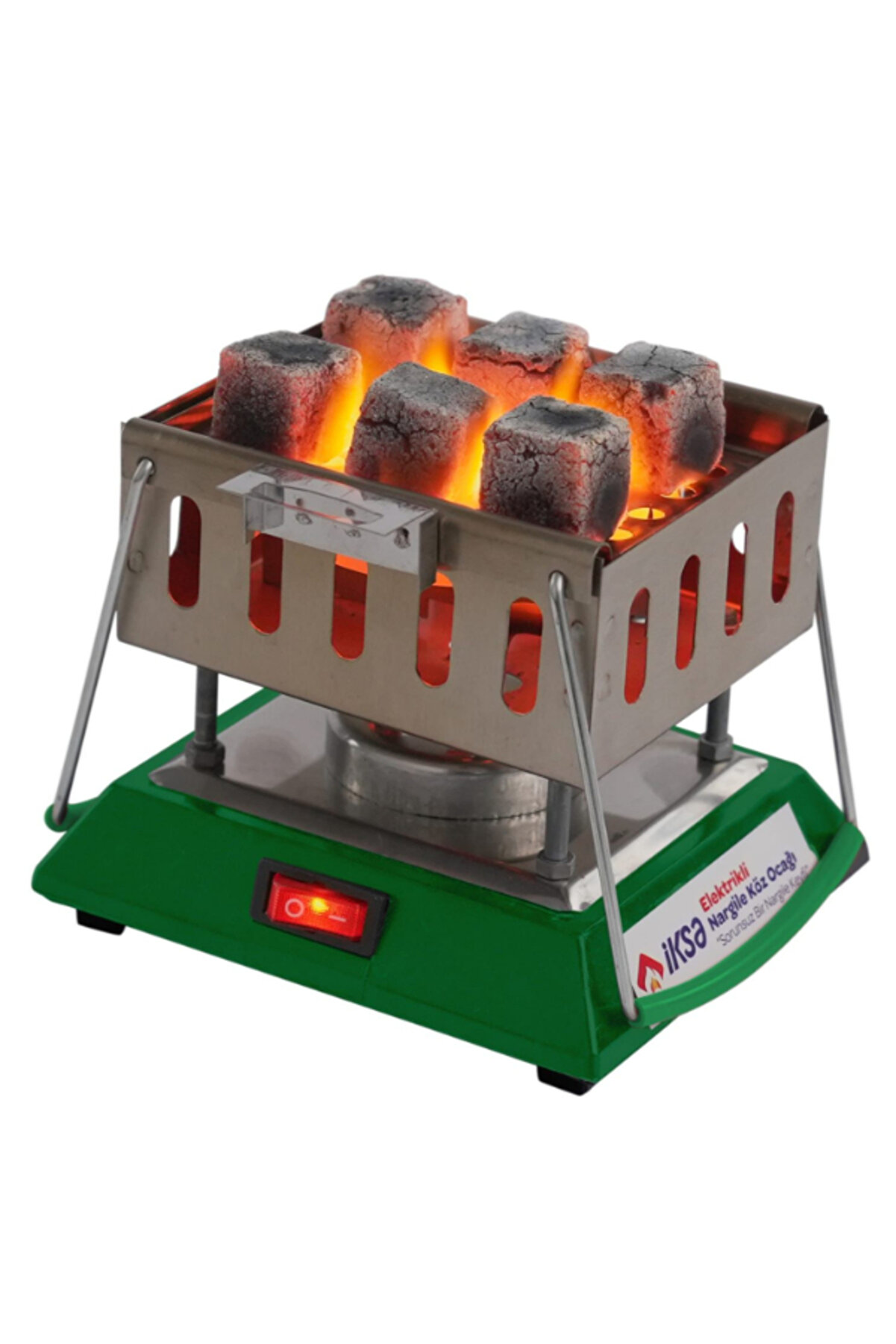 Kare Krom Elektri̇kli̇ Nargi̇le Köz Ocağı