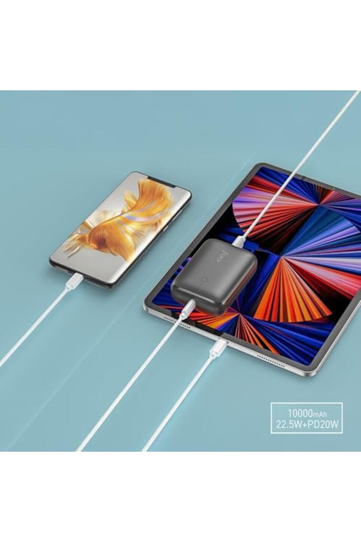 10000Mah 22.5W Usb-A + Usb-C Powerbank Taşınabi̇li̇r Hızlı Şarj Ci̇hazı Si̇yah 1014773