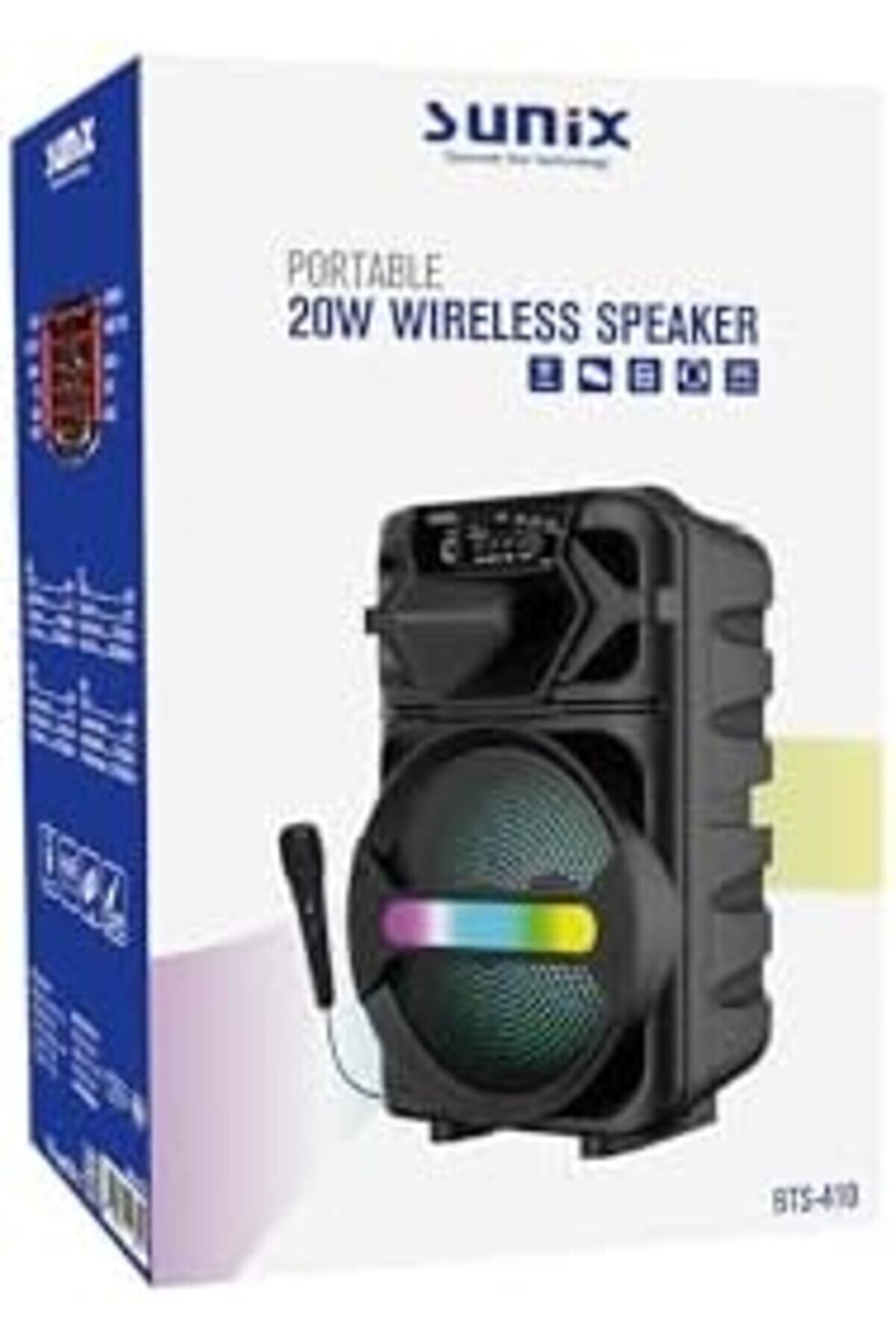 20W 2400 Mah Mi̇krofonlu Led Işıklı Taşınabi̇li̇r Hoparlör Bts