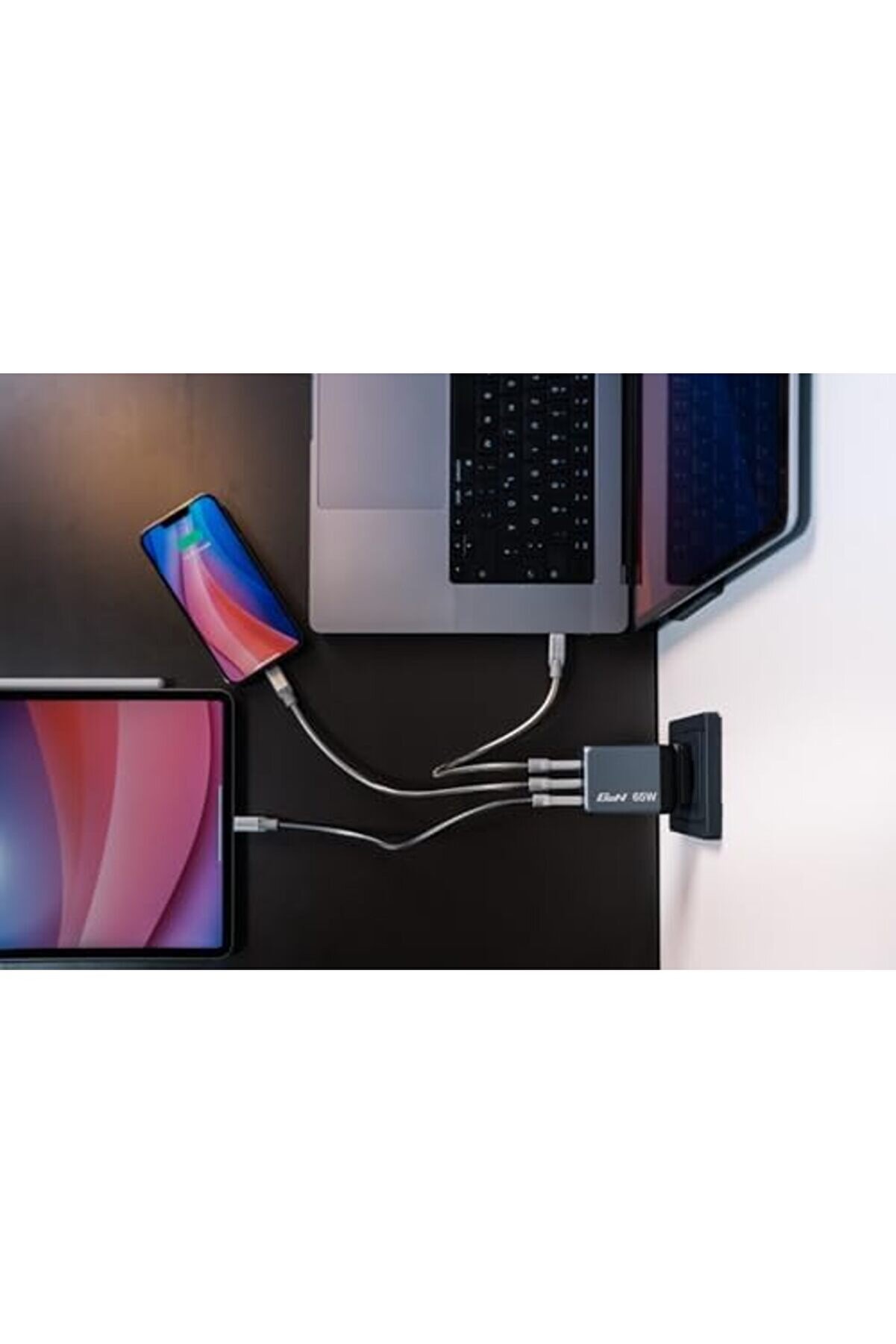 32201 Gnc-65 3-Bağlantı Noktalı 65W Gan Duvar Şarj Ci̇hazı 1014773