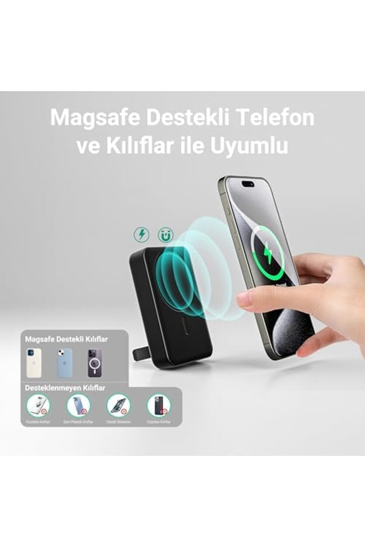 10000Mah Powerbank Pd20W Taşınabi̇li̇r Kablosuz Hızlı Şarj Ci̇hazı Beyaz 1014773