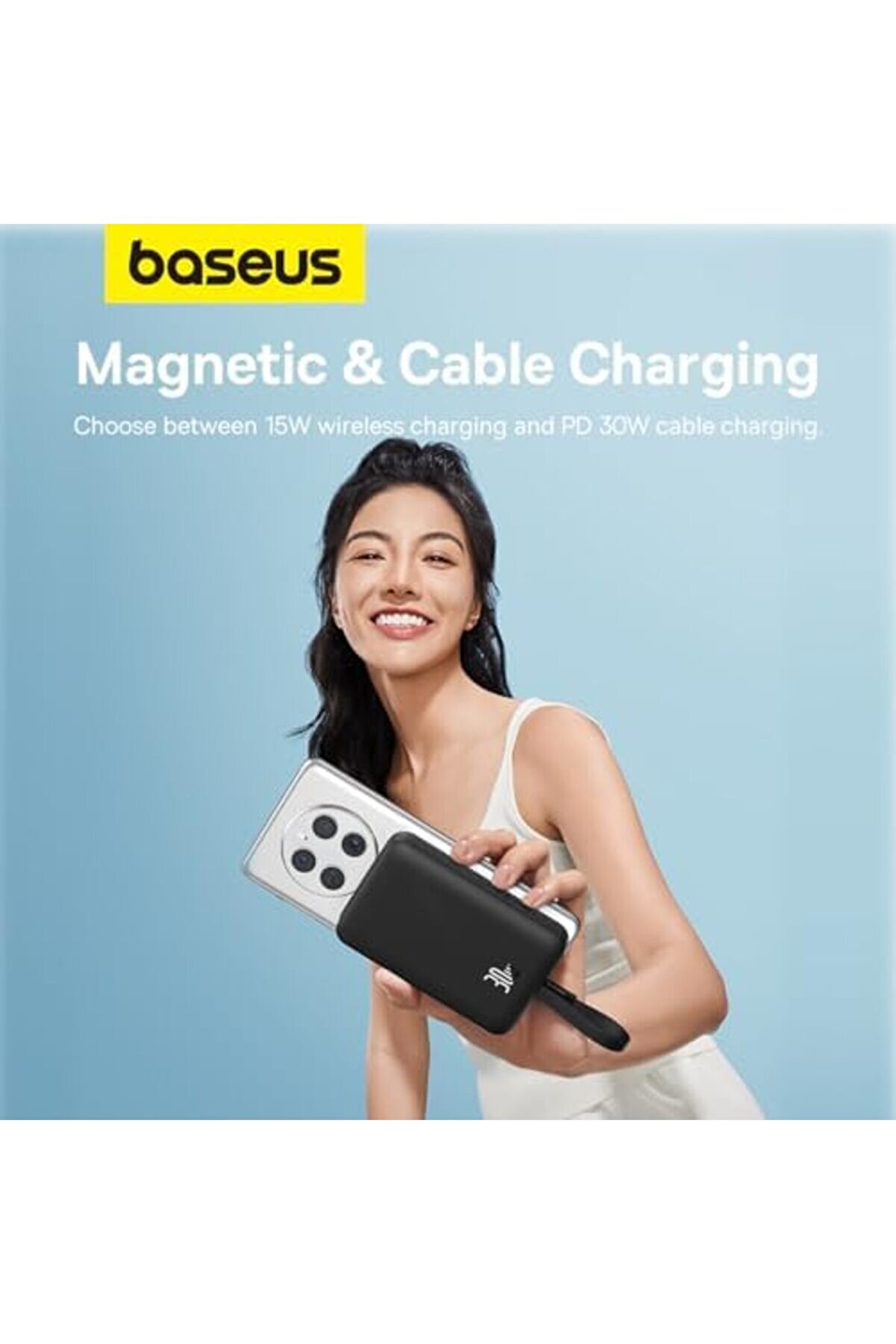 Mi̇ni̇ Type-C Kablolu Powerbank 10.000 Mah 30W-Si̇yah 1014773