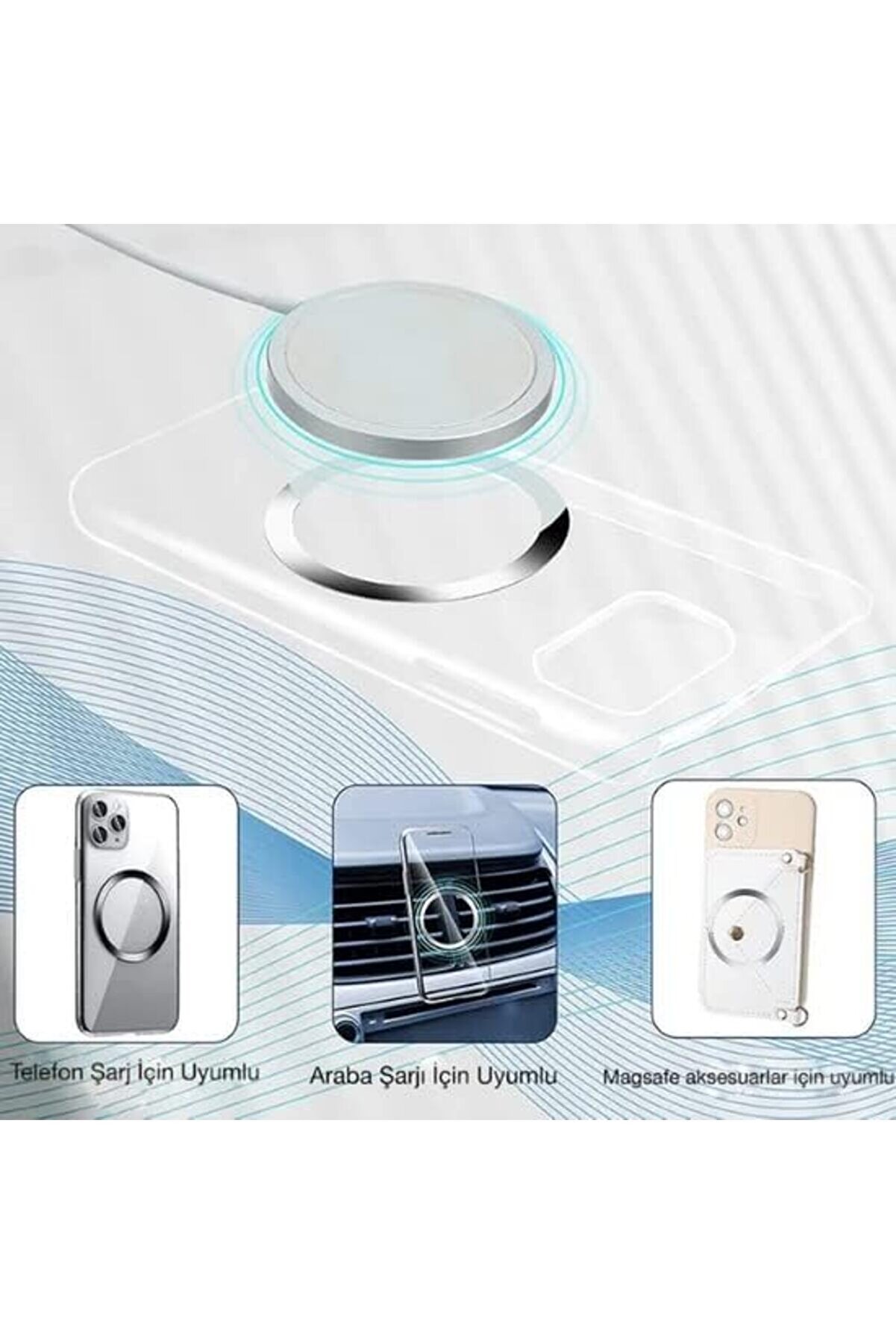 Power Metal Magsafe Halka Yüzük Ri̇ng İphone 8 Ve Üstü Model İle Uyumlu 2 Li̇ Paket Si̇yah 117571