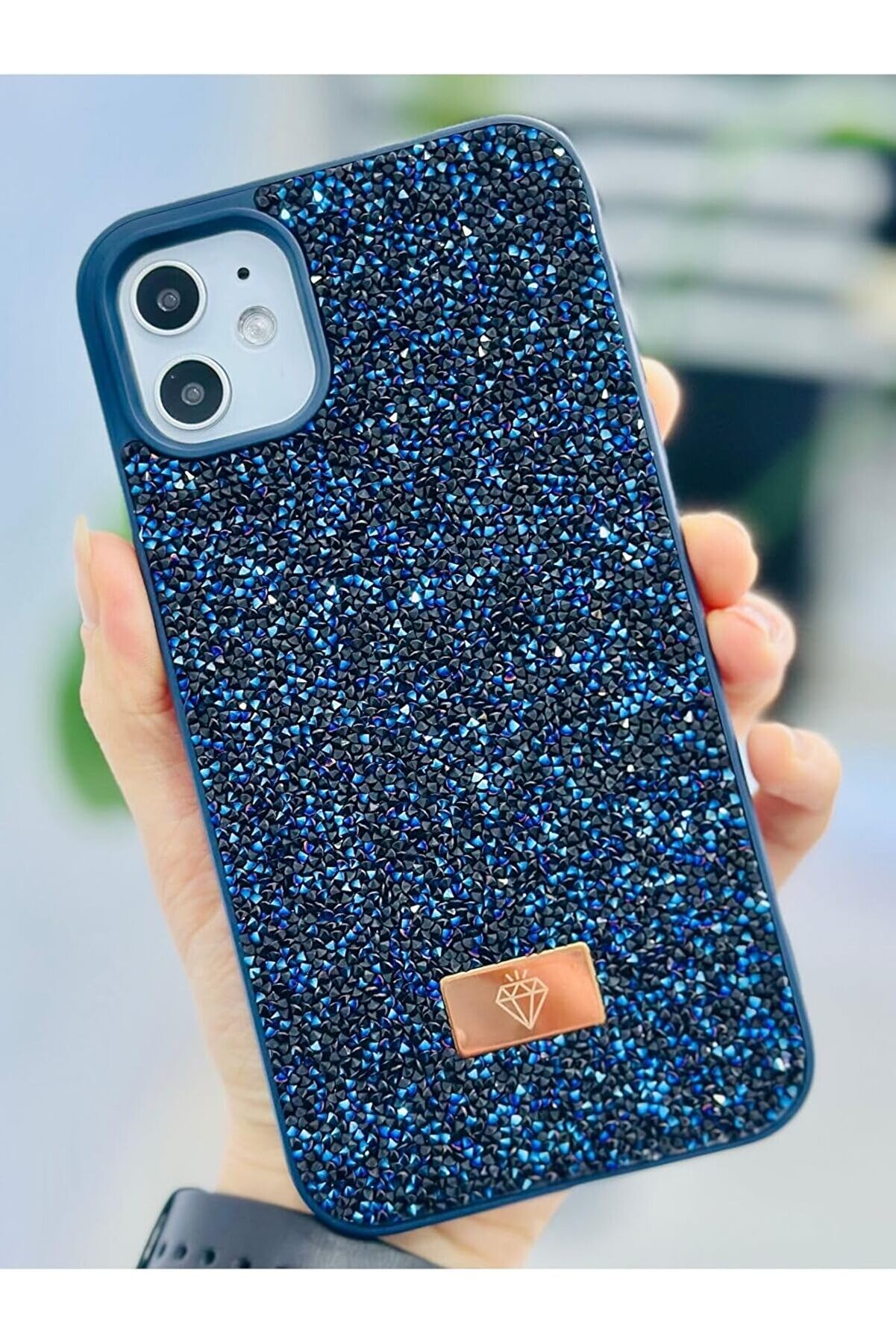 STOREMAX Aksesuar 11 ile Uyumlu Tasarımlı Taşlı Işıltılı Parlak Pırlanta Silikon Kılıf 1014773