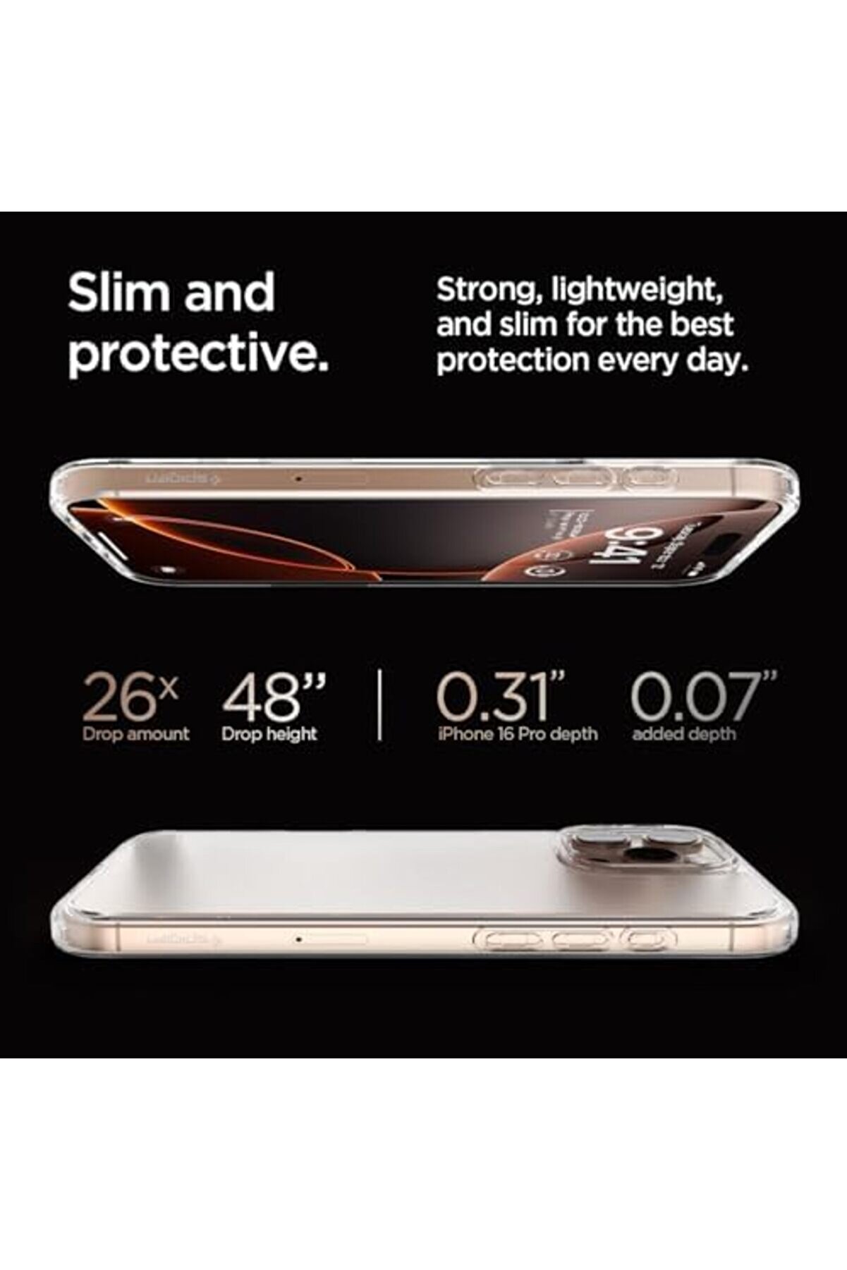 16 Pro Max İnce Kılıf Ultra Sararma Karşıtı Duraclear&trade; Hava Kanalı Teknoloji̇si̇&trade; Askeri̇ Sınıf Koruma