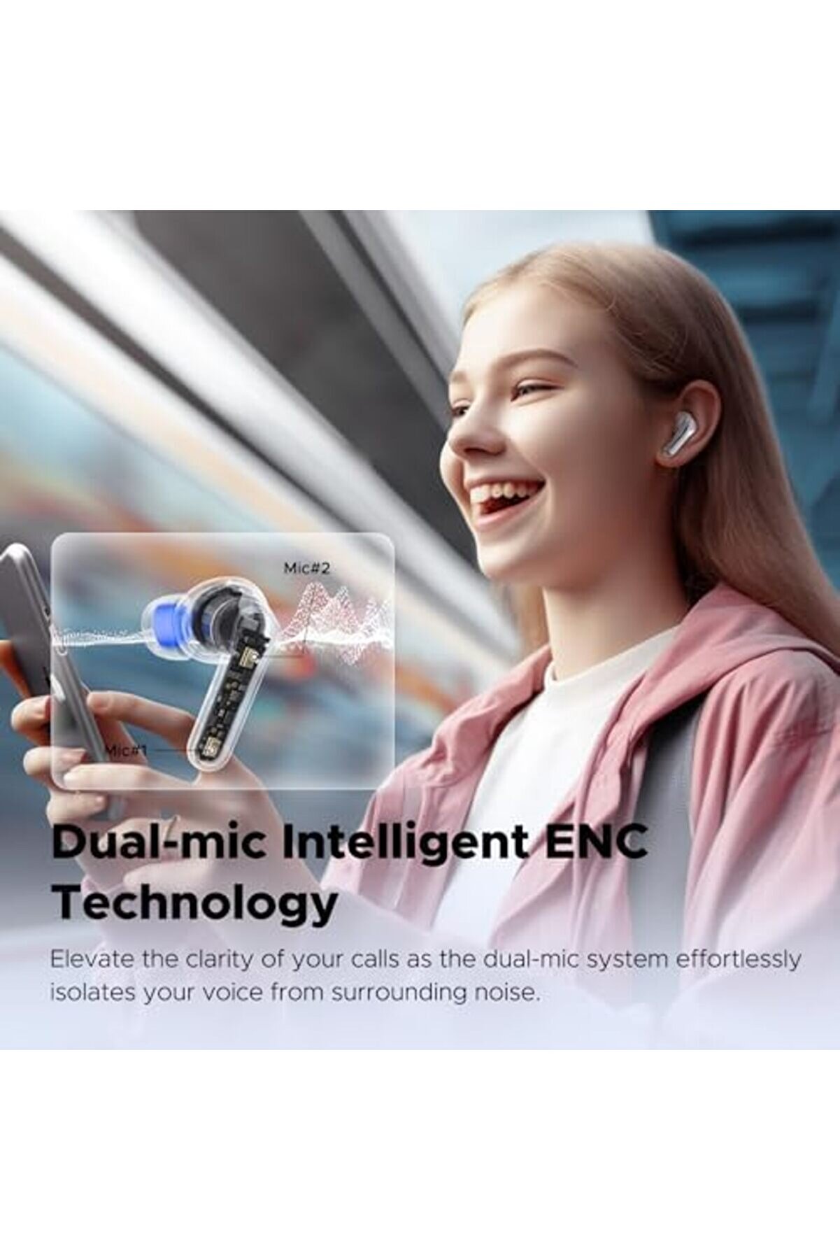 Clear Beyaz Kulaklık, Kablosuz Kulak İçi̇ Kulaklık, 5.3, 40 Saat Oynatma Süresi̇, 12 Mm Sürücü Ve Enc&