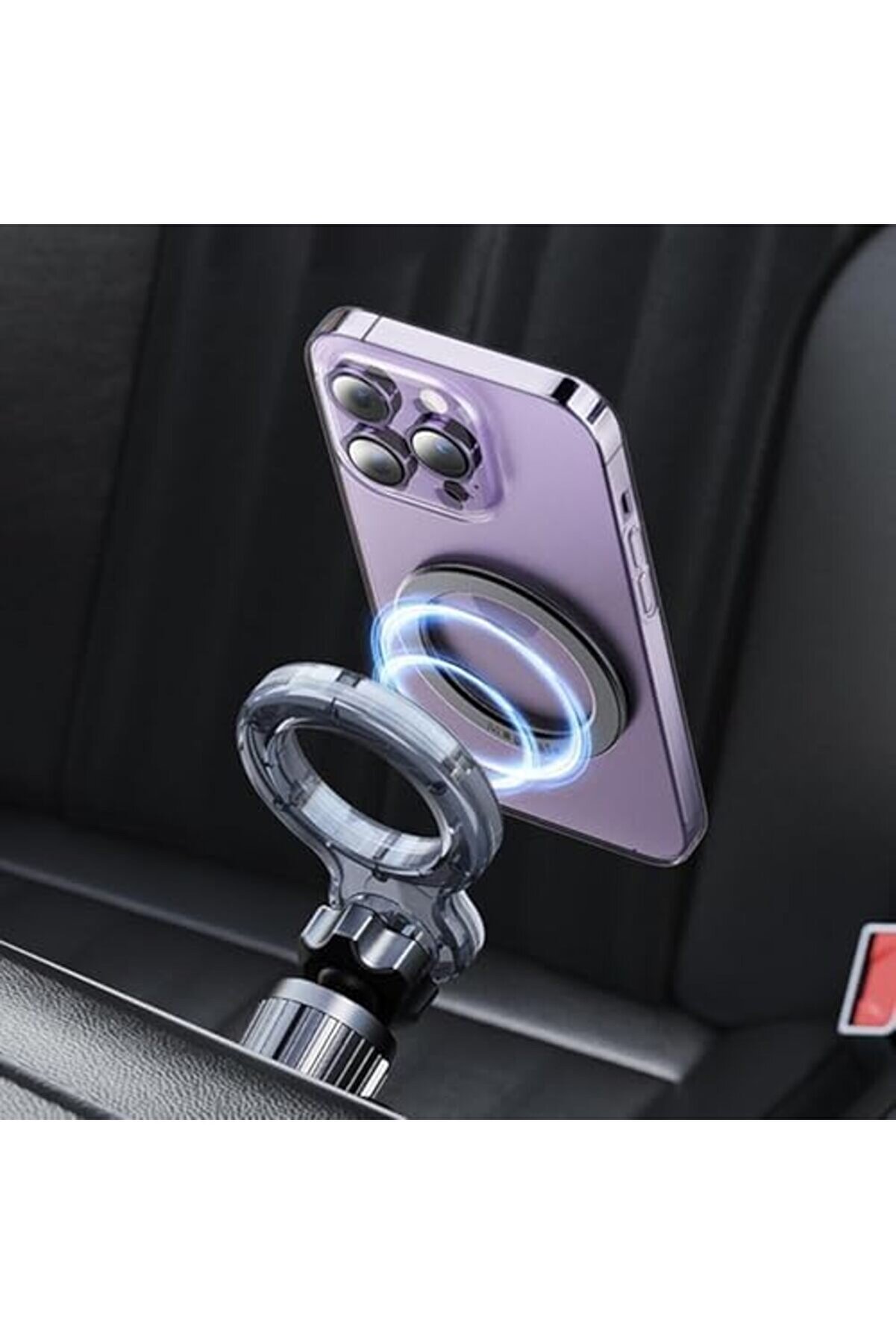 Havalandırmaya Takılan Araç İçi̇ Telefon Tutucu Manyeti̇k 2 Yuvarlak Halka Hedi̇yeli̇ 12-16 Pro Max Tele