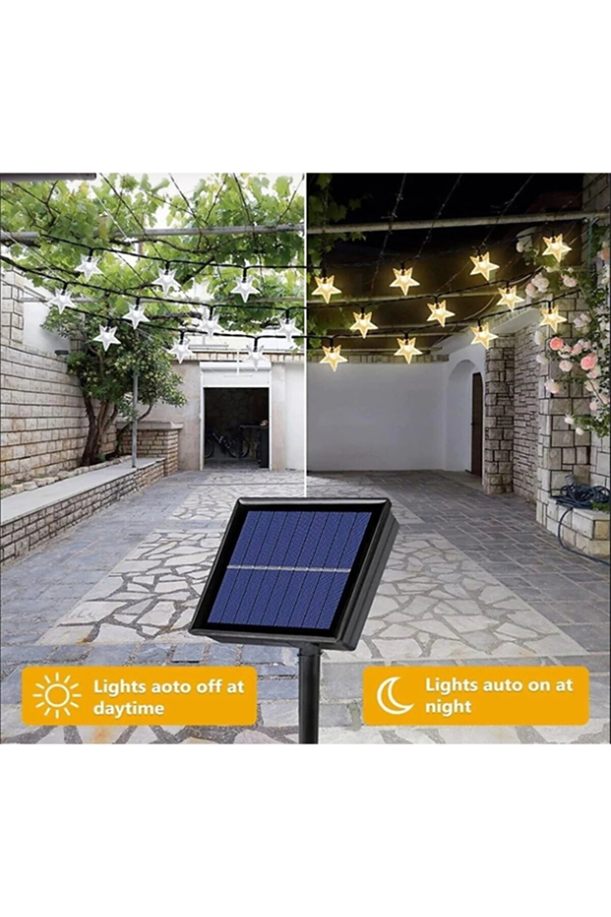 Solar 8 Fonksi̇yonlu 7 Metre 30 Yıldız Led