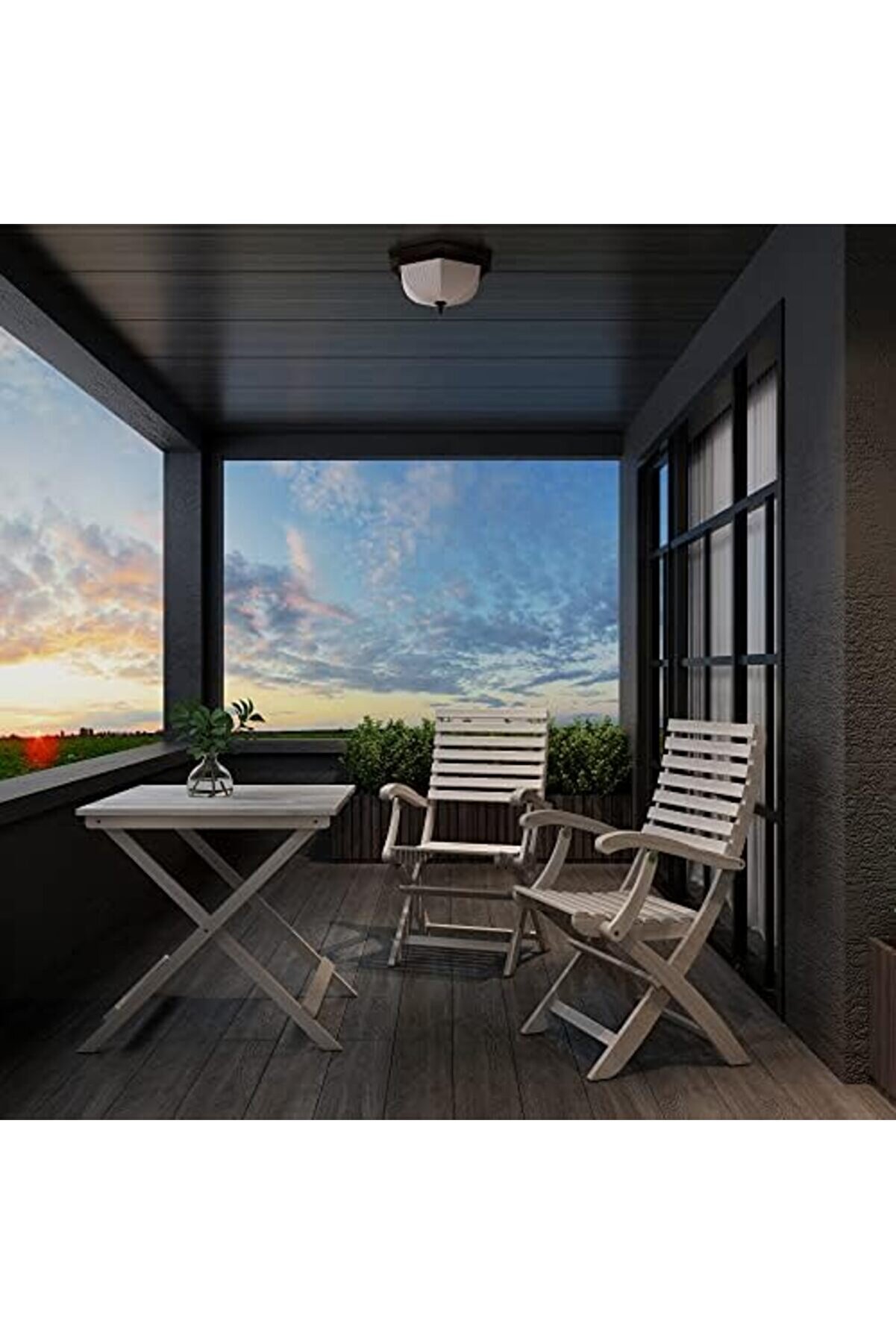 Sydney Masi̇f Ahşap Katlanır Bahçe Masası, 75X75X73 Cm, Organi̇k Beyaz 1014773