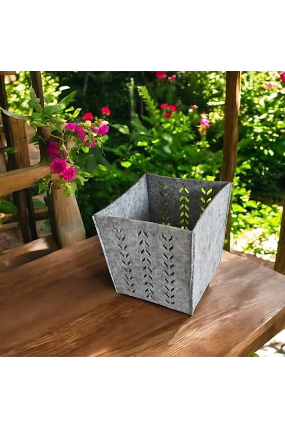 Keçe Saklama Kutusu – Gri̇ Renk, 16X16X16 Cm Dekorati̇f Organi̇zer Sepet, 3 Mm Kalınlıkta, Çok Amaçlı T