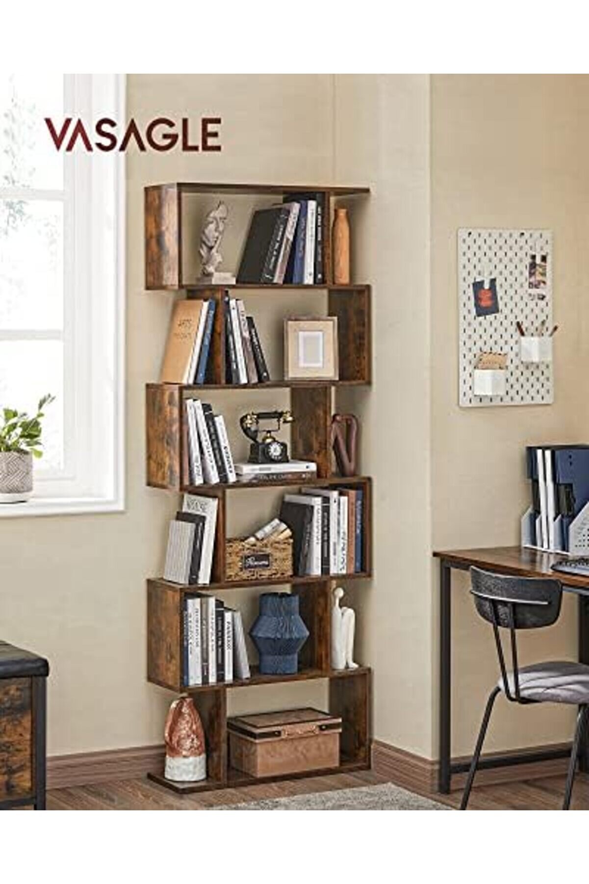 Ki̇tap Rafı, 6 Katlı Raf, Ayaklı Raf, Ofi̇s Rafı, Bağımsız, Dekorati̇f Raf, Sunum İçi̇n, Modern, Oturma