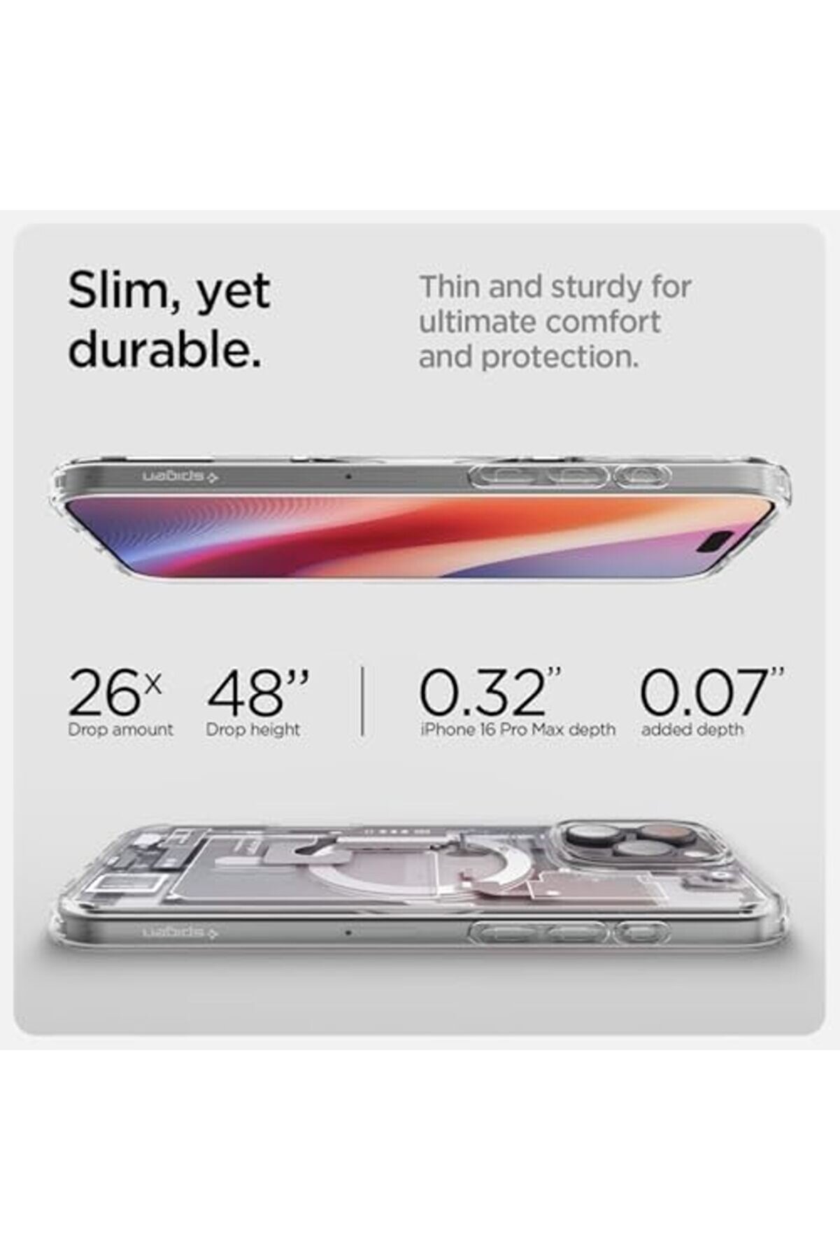 16 Pro Max İnce Kılıf Ultra Sararma Karşıtı Duraclear&trade; Hava Kanalı Teknoloji̇si̇&trade; Askeri̇ Sınıf Koruma