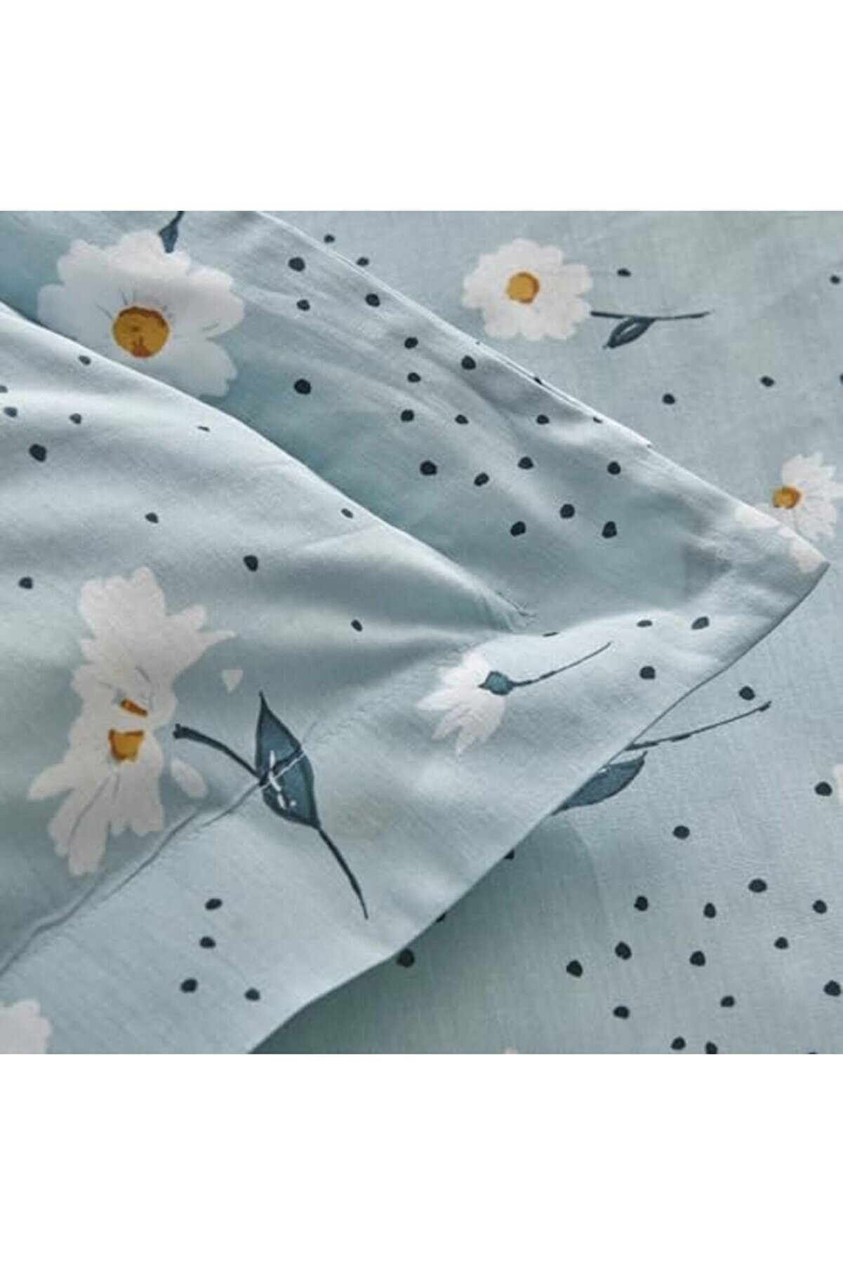 Dai̇sy%100 Pamuk Çi̇ft Ki̇şi̇li̇k Nevresi̇m Takımı Mi̇nt Mavi̇ (Pp) 1014773