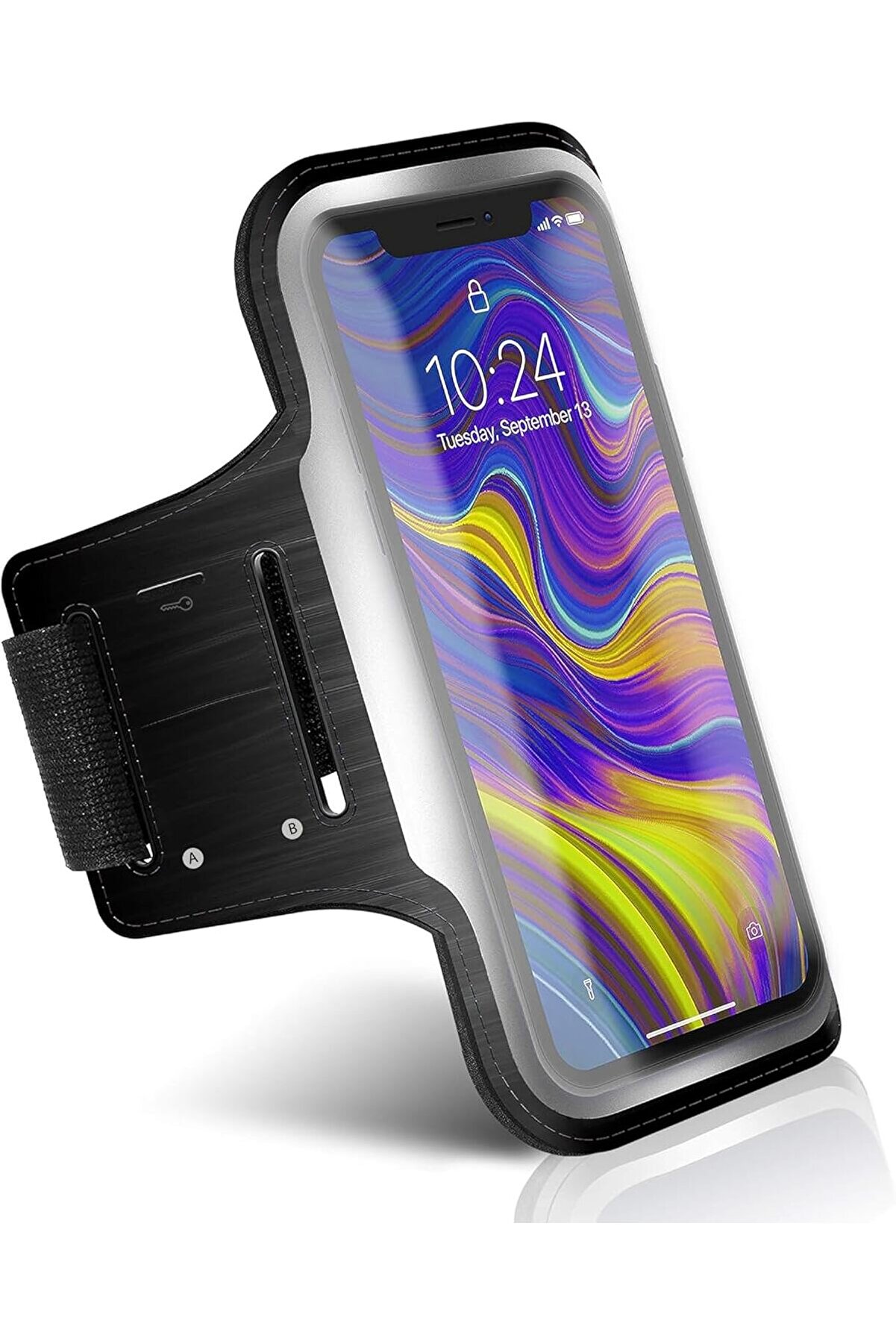 STOREMAX ile uyumlu 6,9" in&ccedil; e Kadar Uyumlu Anahtar Koyma B&ouml;lmeli Spor Koşu Y&uuml;r&uuml;y&uuml;ş i&ccedil;in Kol Bandı Siyah 101