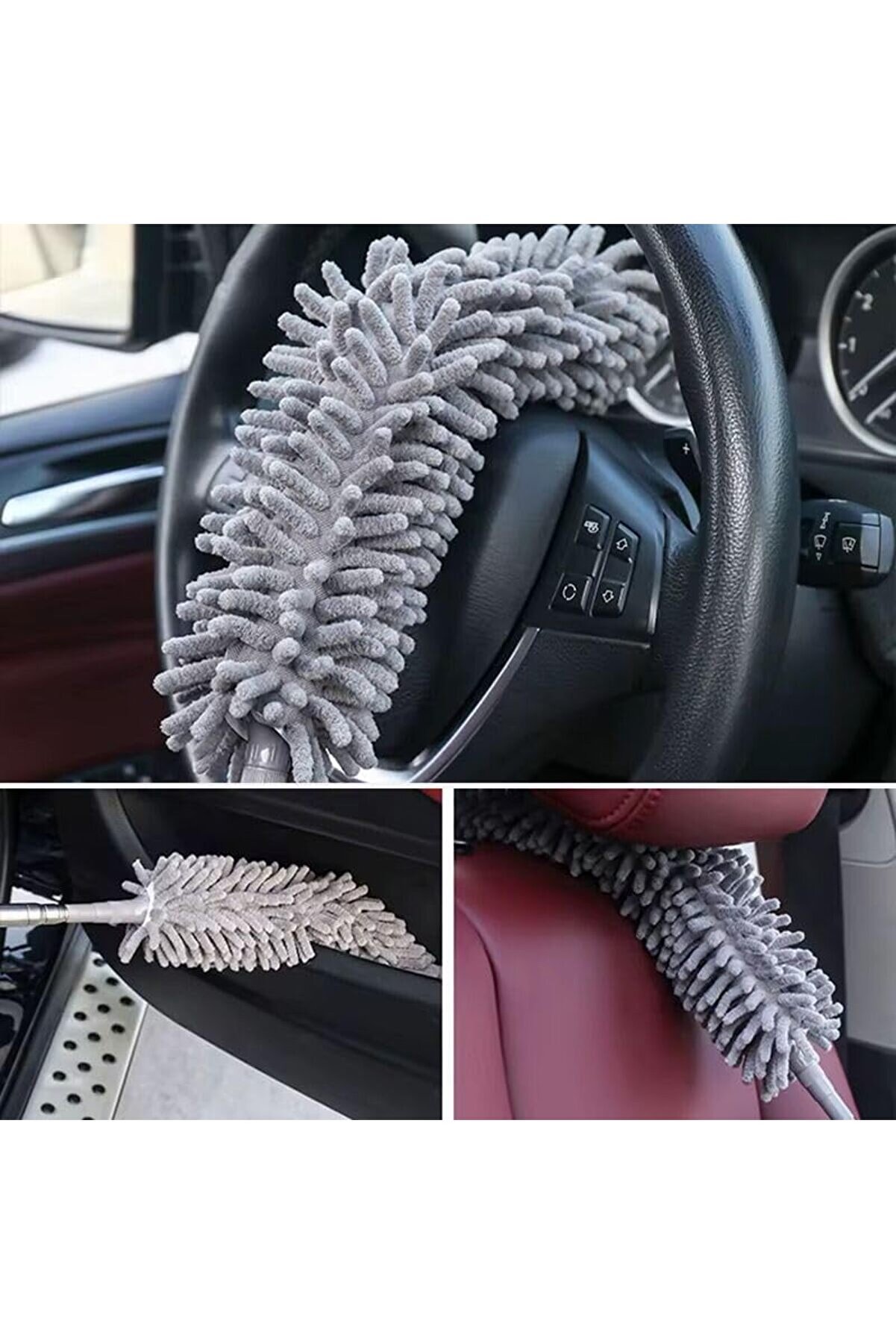 Teleskopi̇k 3 Lü Mop Toz Alma Püskülü Çok Fonksi̇yonlu Temi̇zli̇k Seti̇,Boşluk Ve Tavan Temi̇zli̇ği̇ İç