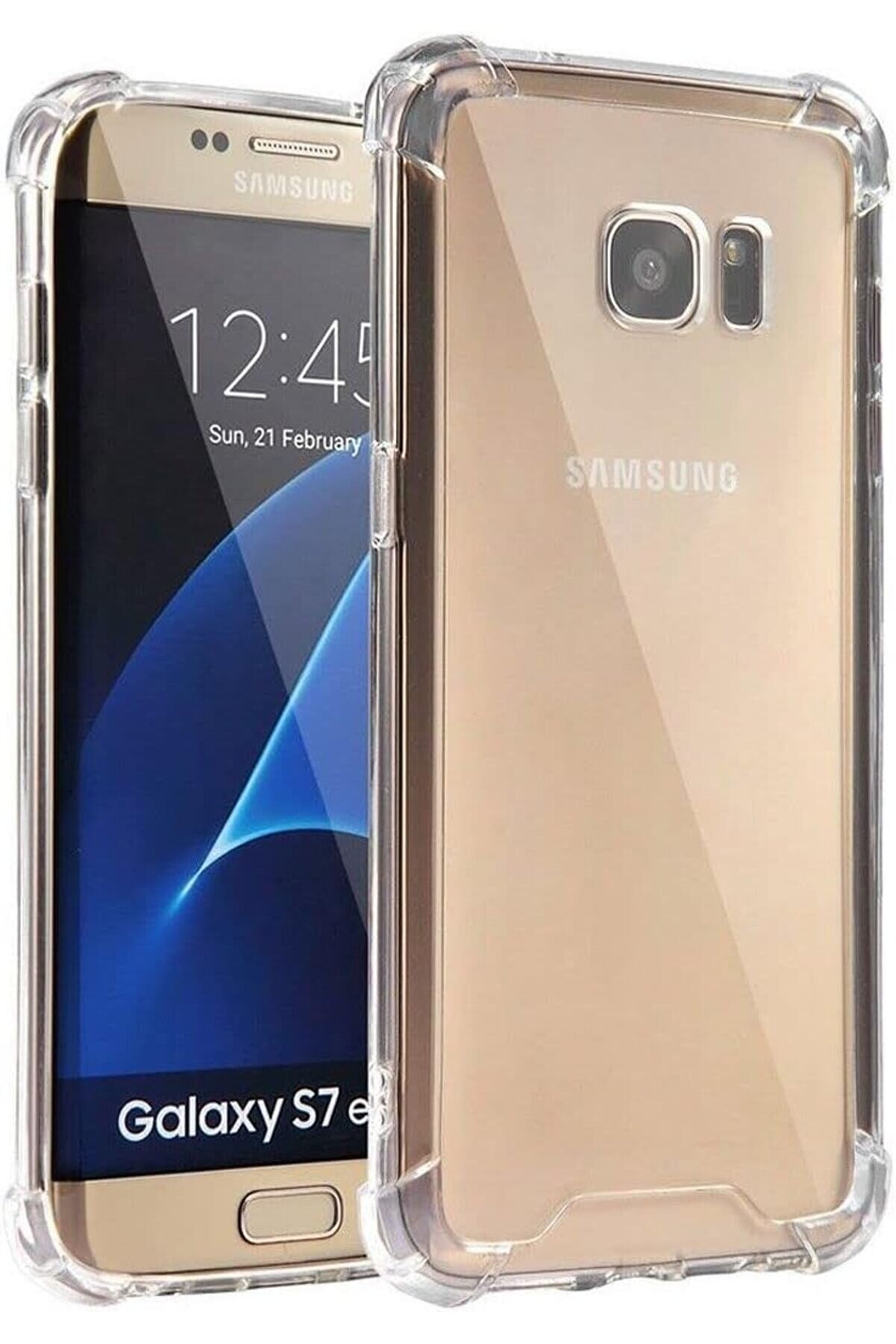 STOREMAX İletişim S7 Edge Şeffaf Airbag Köşe Korumalı Silikon Kılıf 1014773