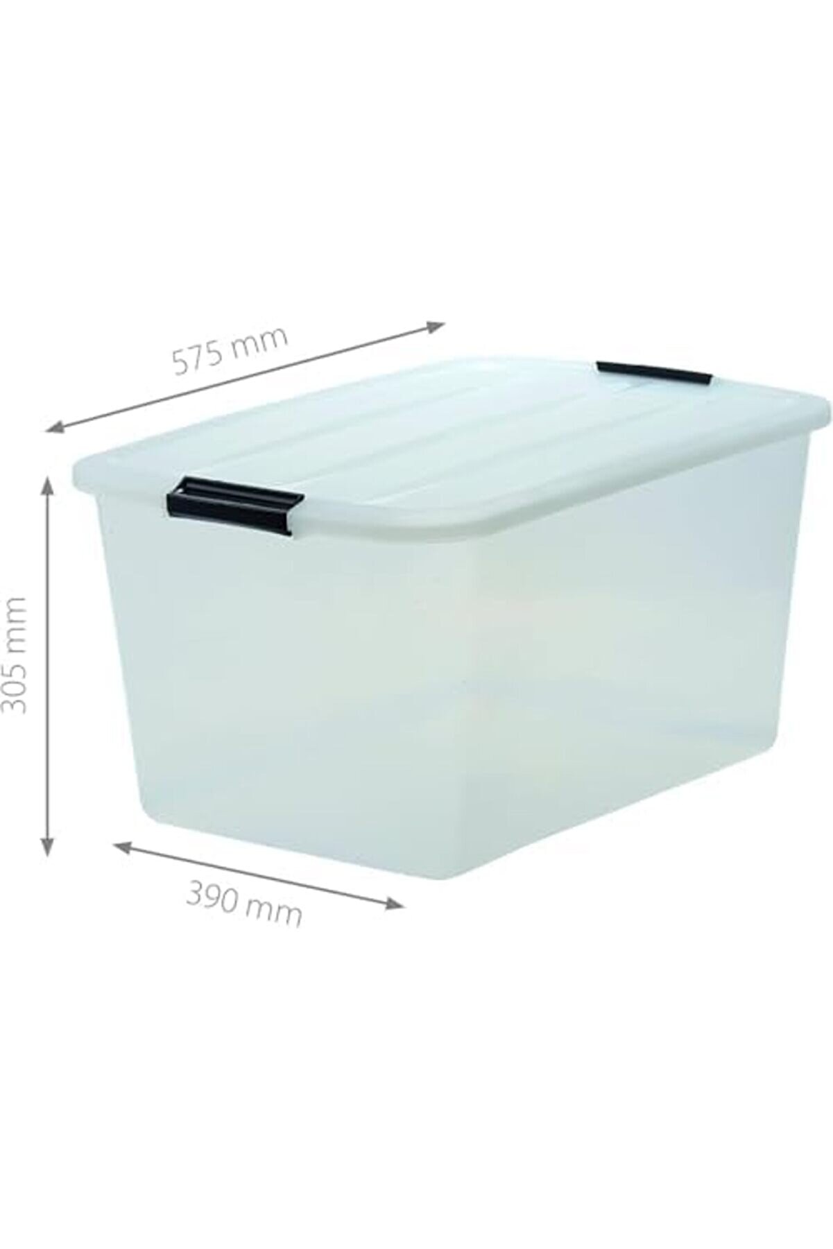 Ohyama Kapaklı Plasti̇k Saklama Kutuları, 45L, 2 Li̇ Set, Şeffaf 1014773