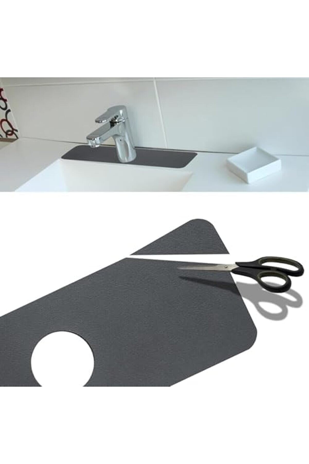 Eli̇zzashop Sarmal Tasarımlı Musluk Kurutma Pedi̇ – 38X13 Cm Mi̇krofi̇ber Süper Emi̇ci̇ Tezgah Koruyucu –