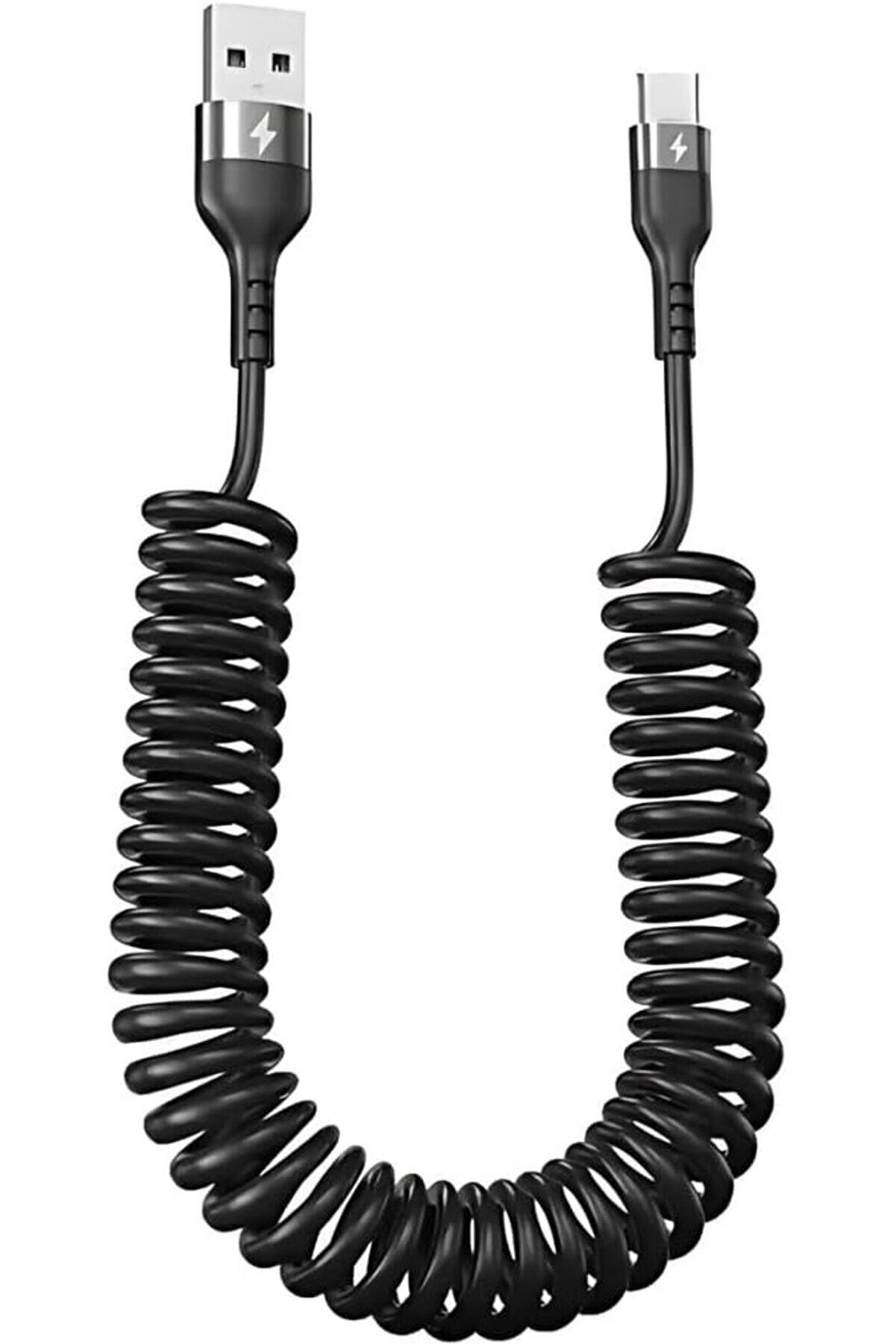 STOREMAX Super Şarj 5A 66W Sprial Type-C Şarj Kablosu Araç Şarj Kablosu Veri Aktarım Kablosu Elastik 1175713