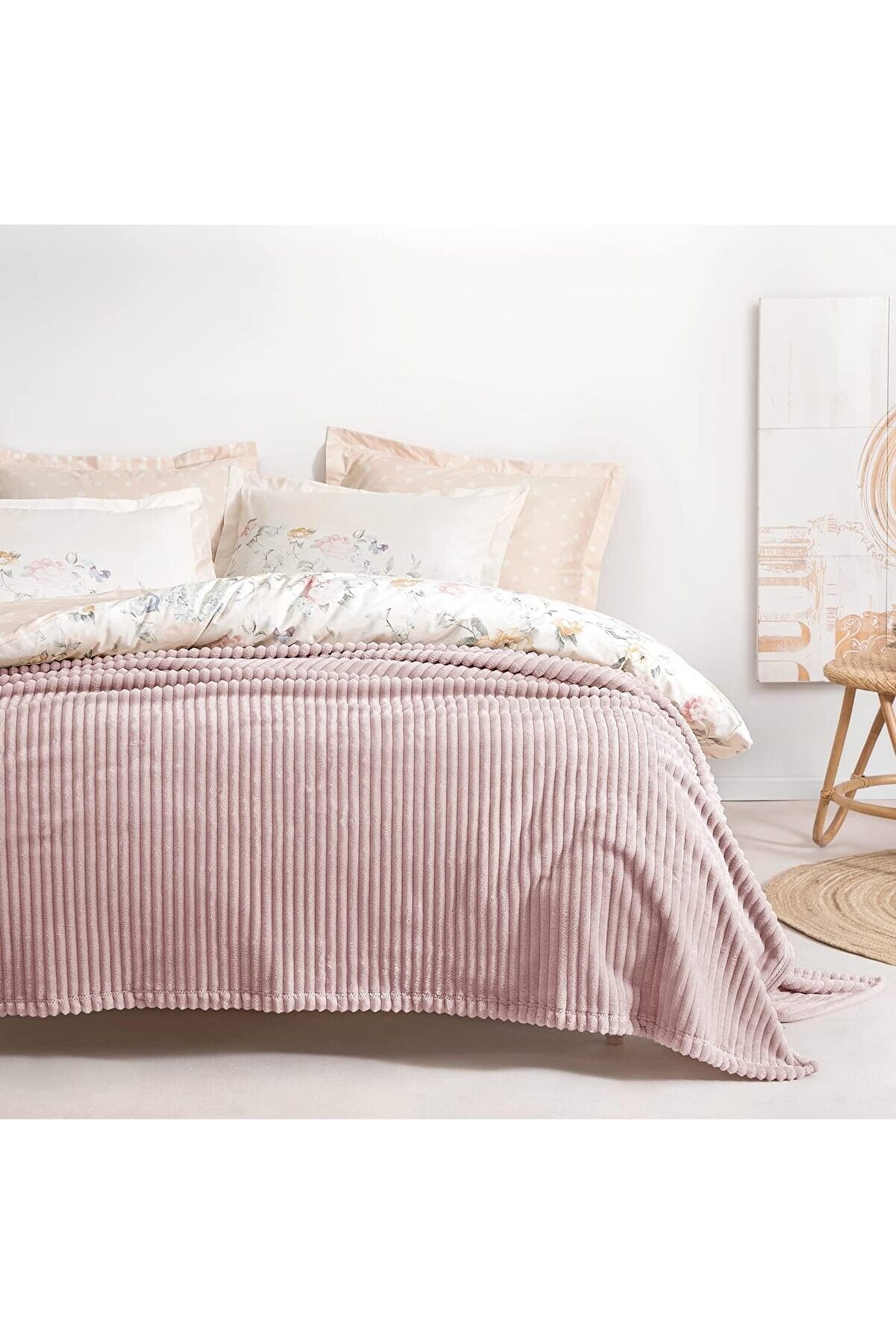 STOREMAX Bedding Holly Battaniye Çift Kişilik - Pudra 1014773