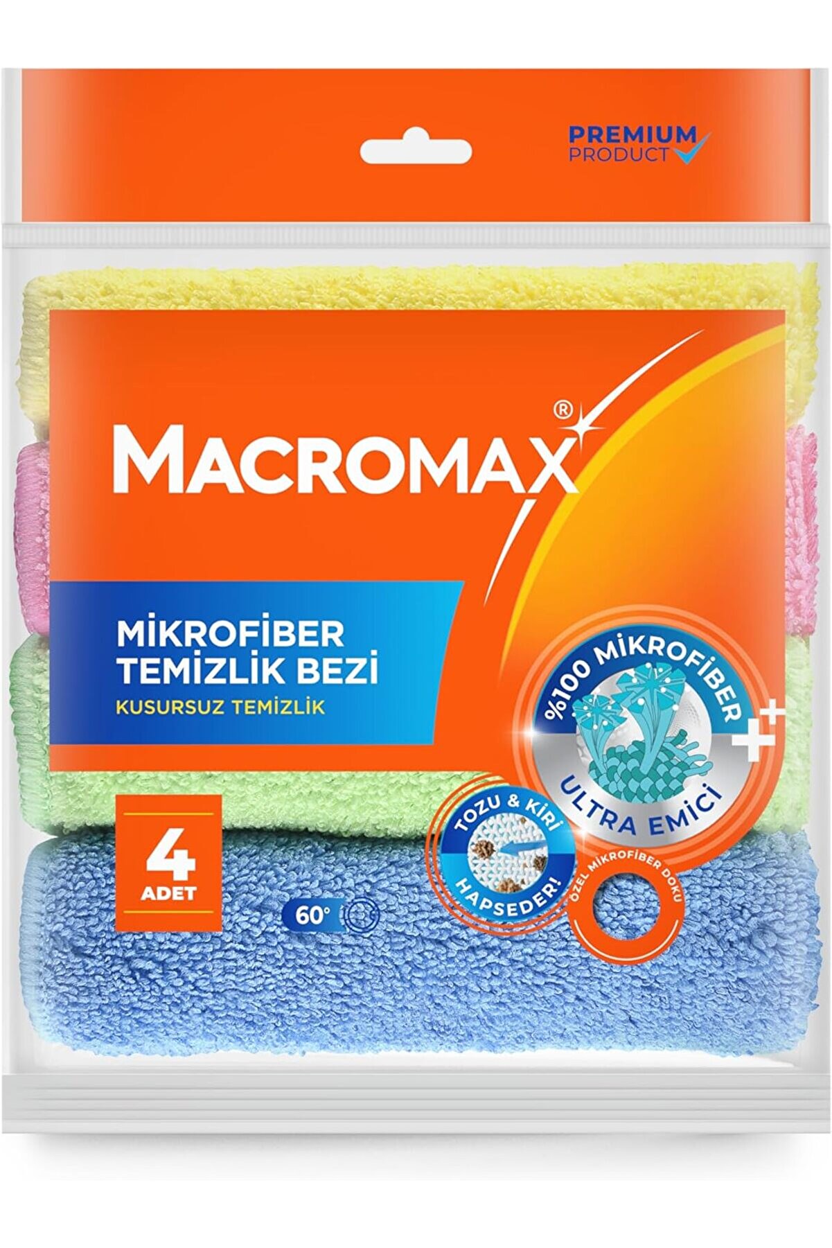 STOREMAX Mikrofiber Temizlik Bezi 4'lü Paket, Çok Amaçlı Toz Alma ve Yüzey Silme Bezi 1175713