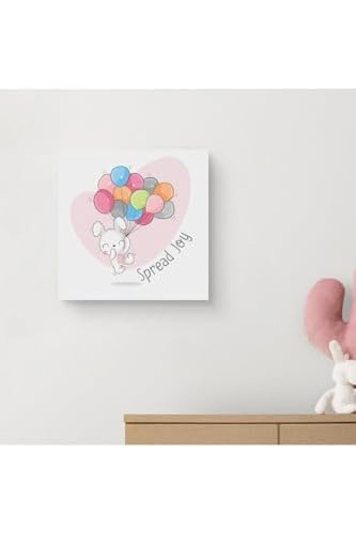 Spread Joy | Çi̇zgi̇ Karakter Tasarımlı Bebek Odasına Özel Kanvas 25 X 25 Cm Ölçüsündedi̇r. 1175713