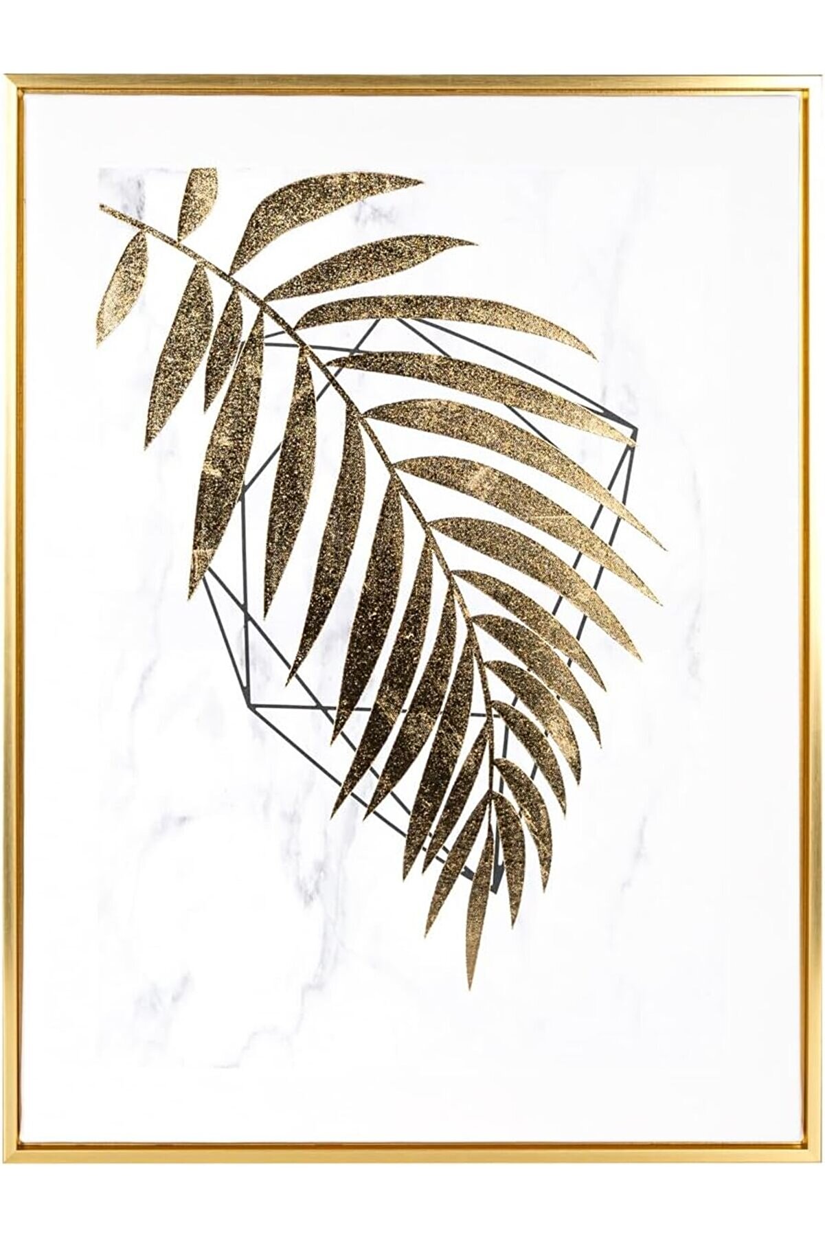 STOREMAX Renk Ahşap Çerçeveli Kabartmalı Yaprağı Kanvas Tablo -Beyaz 45x2,5x60 Cm. 1014773