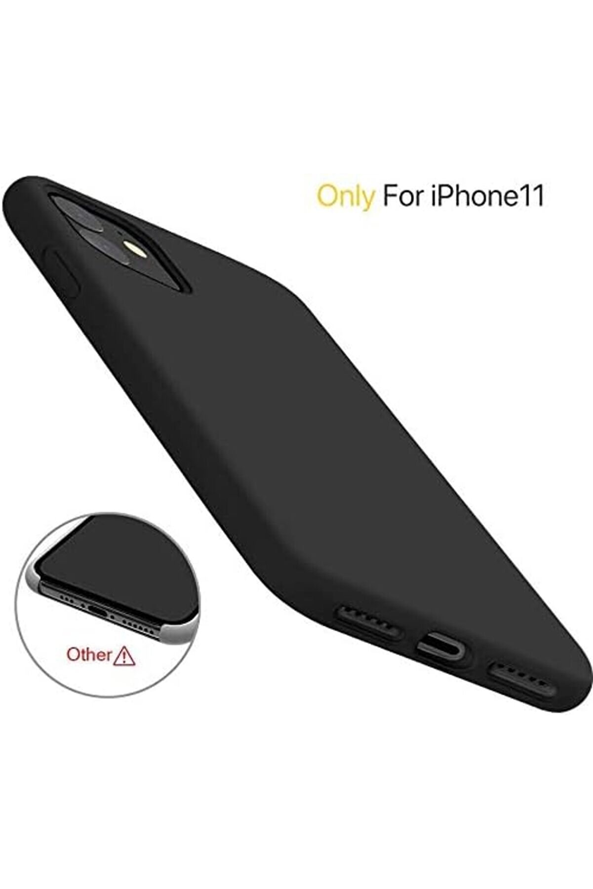 Kılıf 11 İle Uyumlu İçi̇ Kadi̇fe Lansman Si̇li̇kon Kılıf Şok Emi̇ci̇ Full Kasa Koruma Sağlayan (Si̇yah) 10