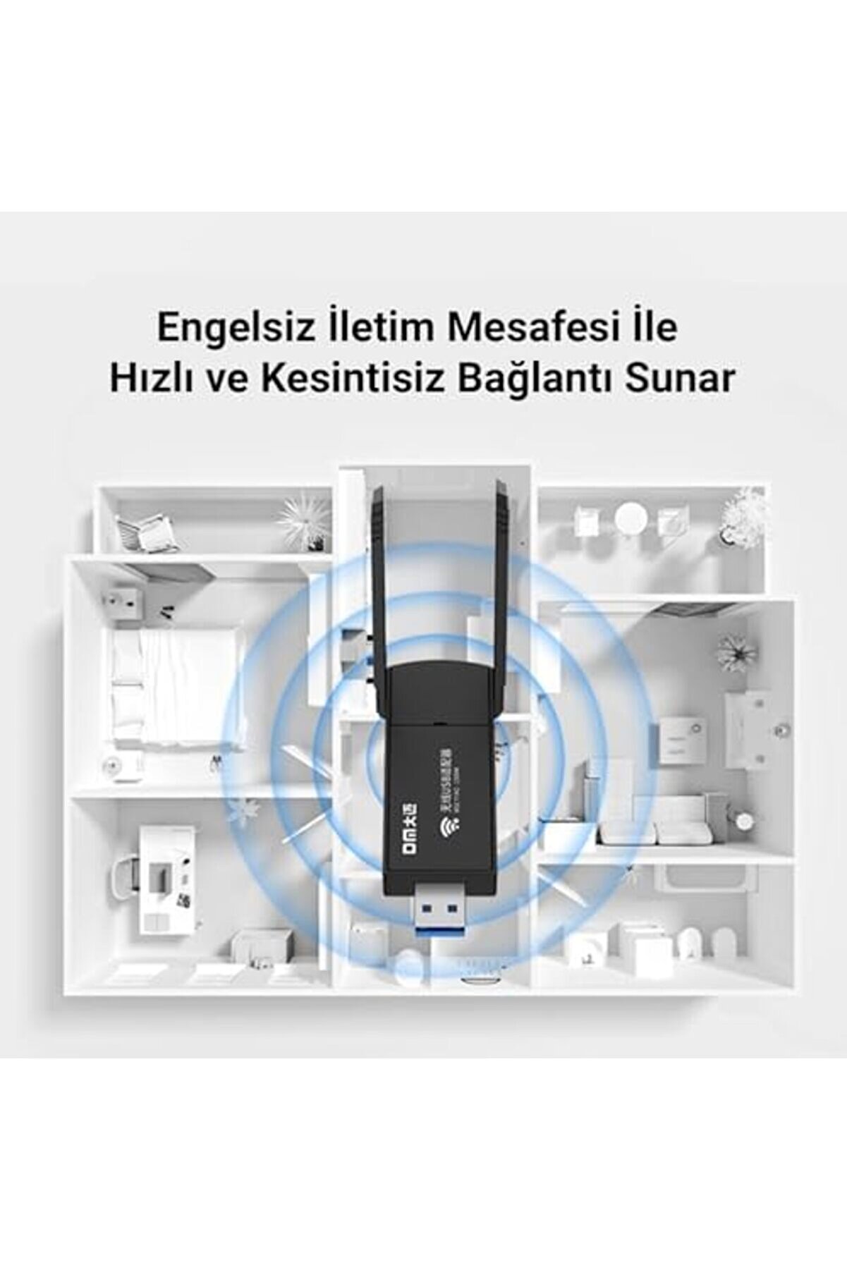 Ad085 1300 Mbps Dual Band 5.8Ghz Usb Wi̇reless Adaptör Wi̇fi̇ Alıcı Veri̇ci̇ Access Poi̇nt 1175713